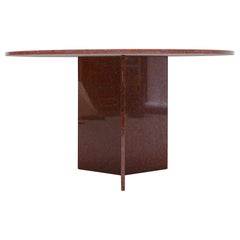 Angelo Mangiarotti Inspired Red Granite Dining or Entry Table