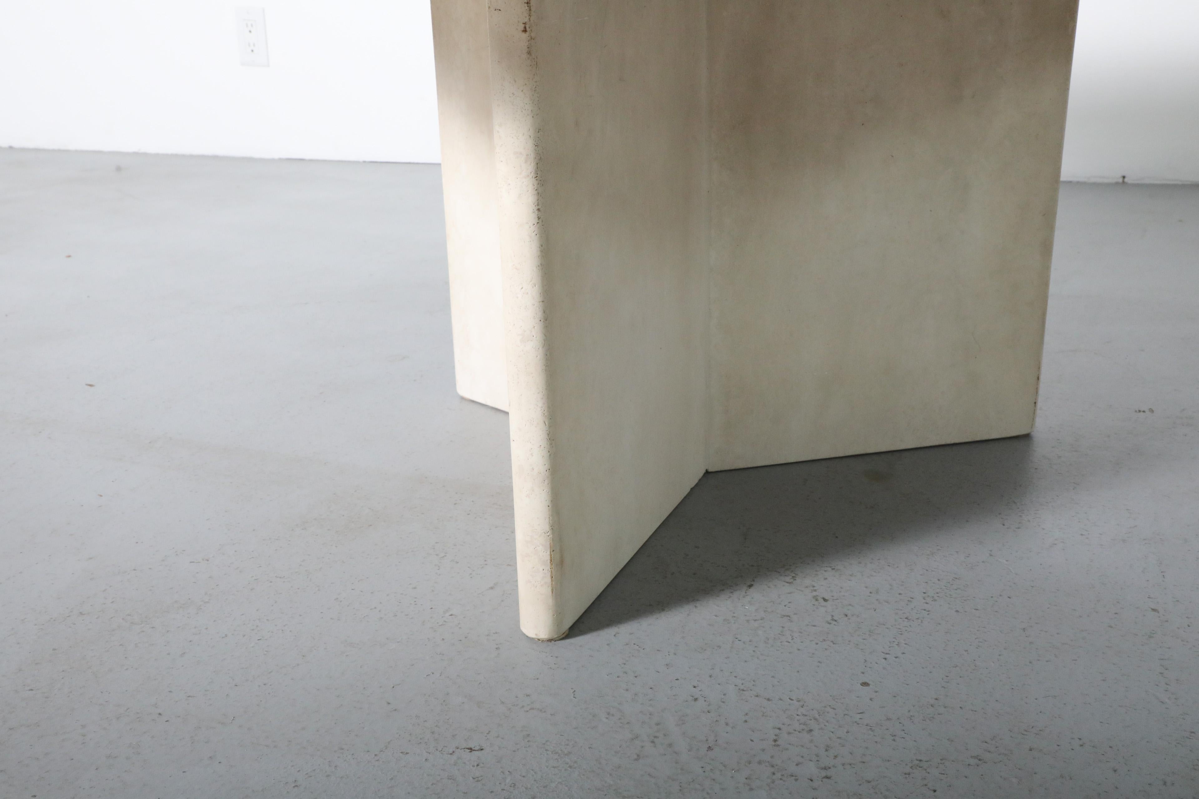 Angelo Mangiarotti Inspired Cream Toned Travertine Coffee Table 7