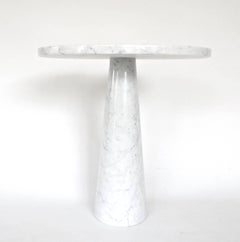 Angelo Mangiarotti Italian Carrara Marble High Side Table Eros Series