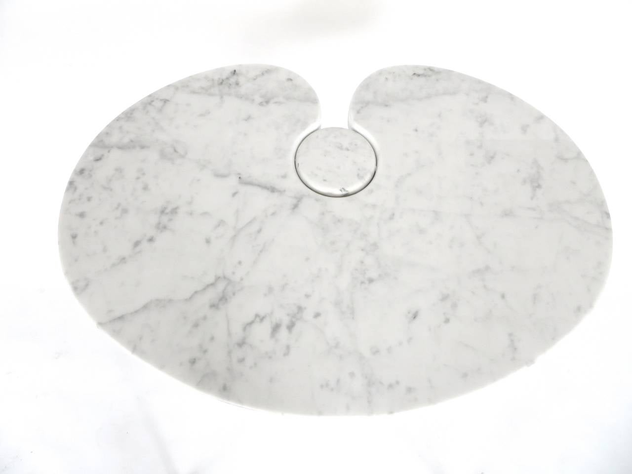 Angelo Mangiarotti Italian Carrara Marble High Side Table Eros Series 1