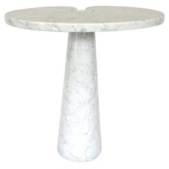 Angelo Mangiarotti Italian Carrara Marble High Side Table Eros Series