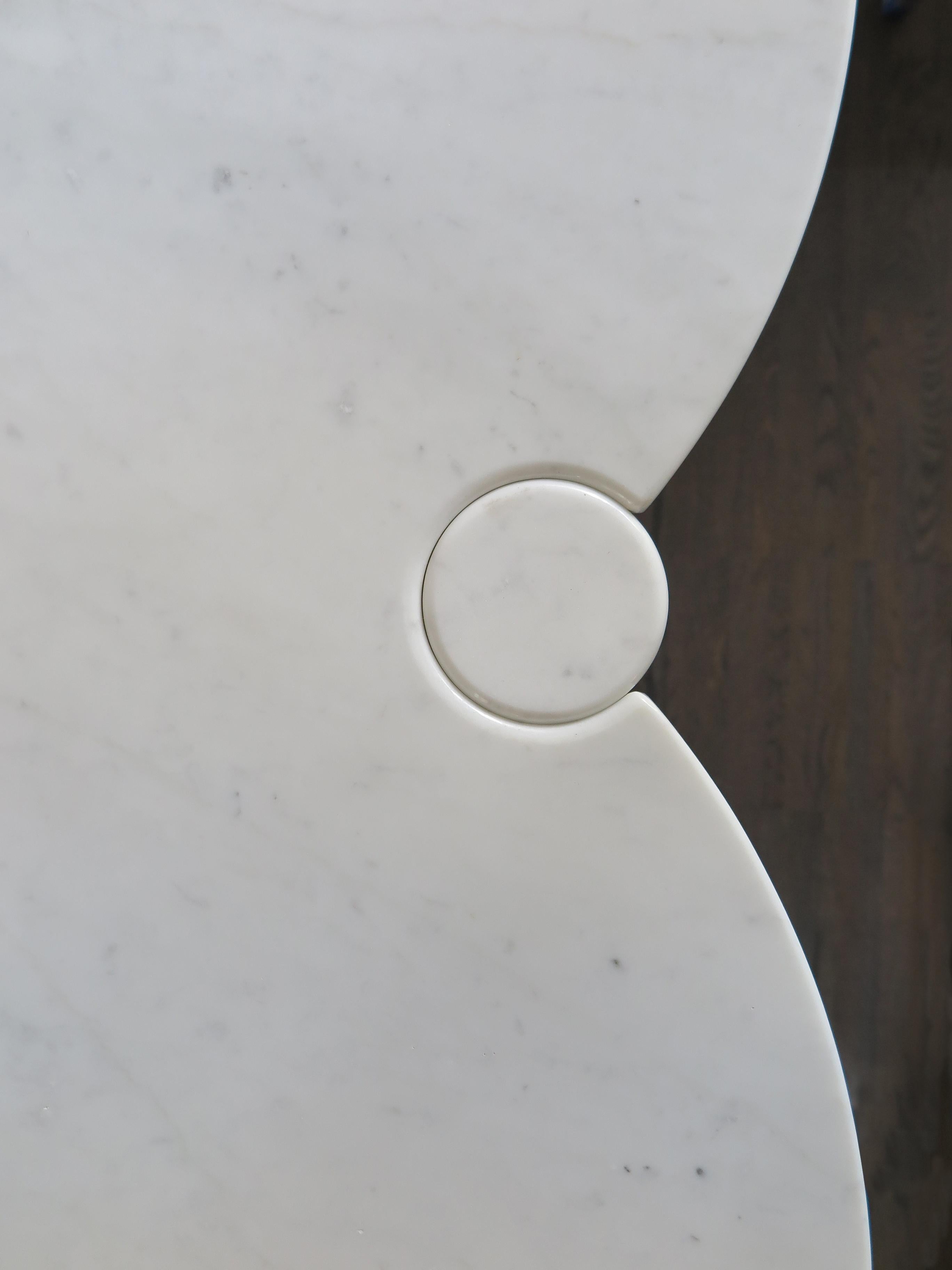 Angelo Mangiarotti Italian Carrara Marble Table Serie Eros for Skipper, 1970s 5