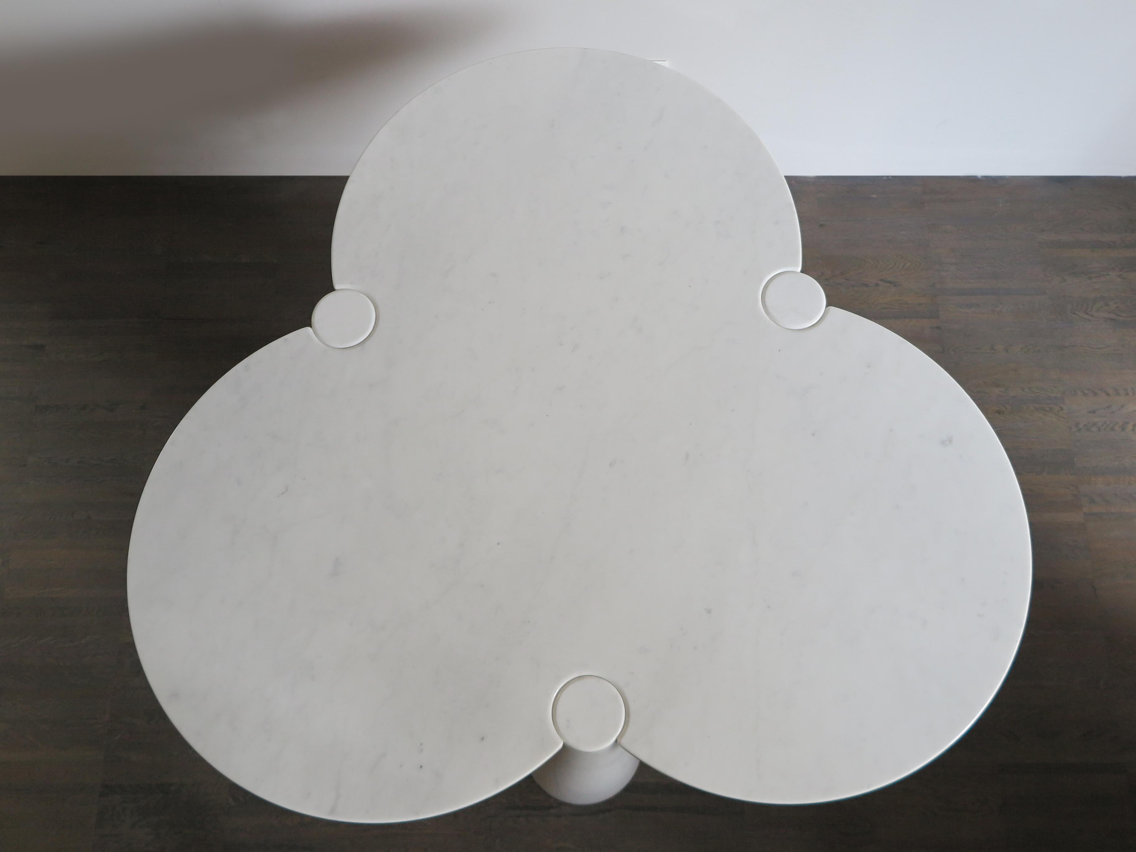 Angelo Mangiarotti Italian Carrara Marble Table Serie Eros for Skipper, 1970s 1