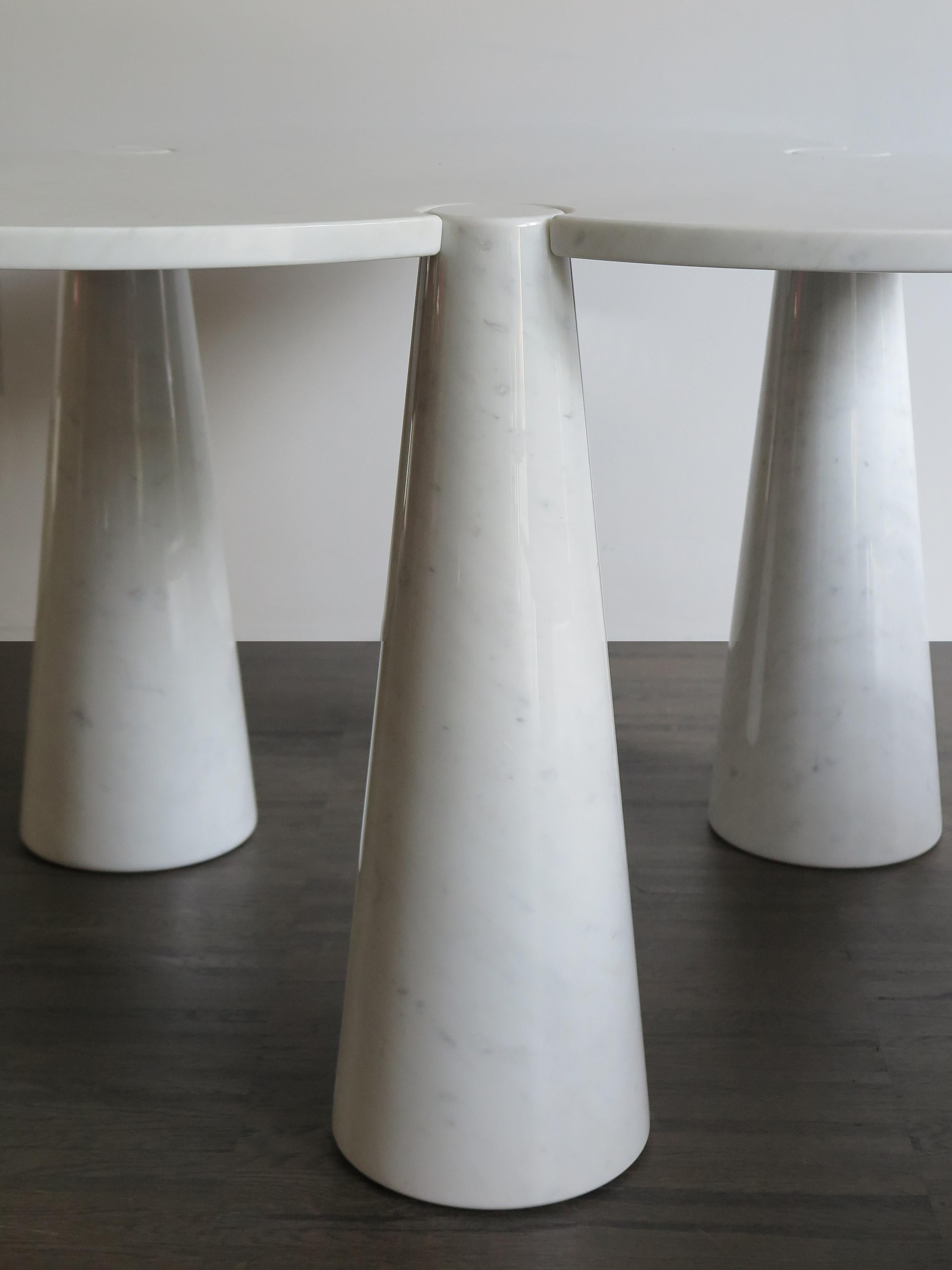 Angelo Mangiarotti Italian Carrara Marble Table Serie Eros for Skipper, 1970s 2