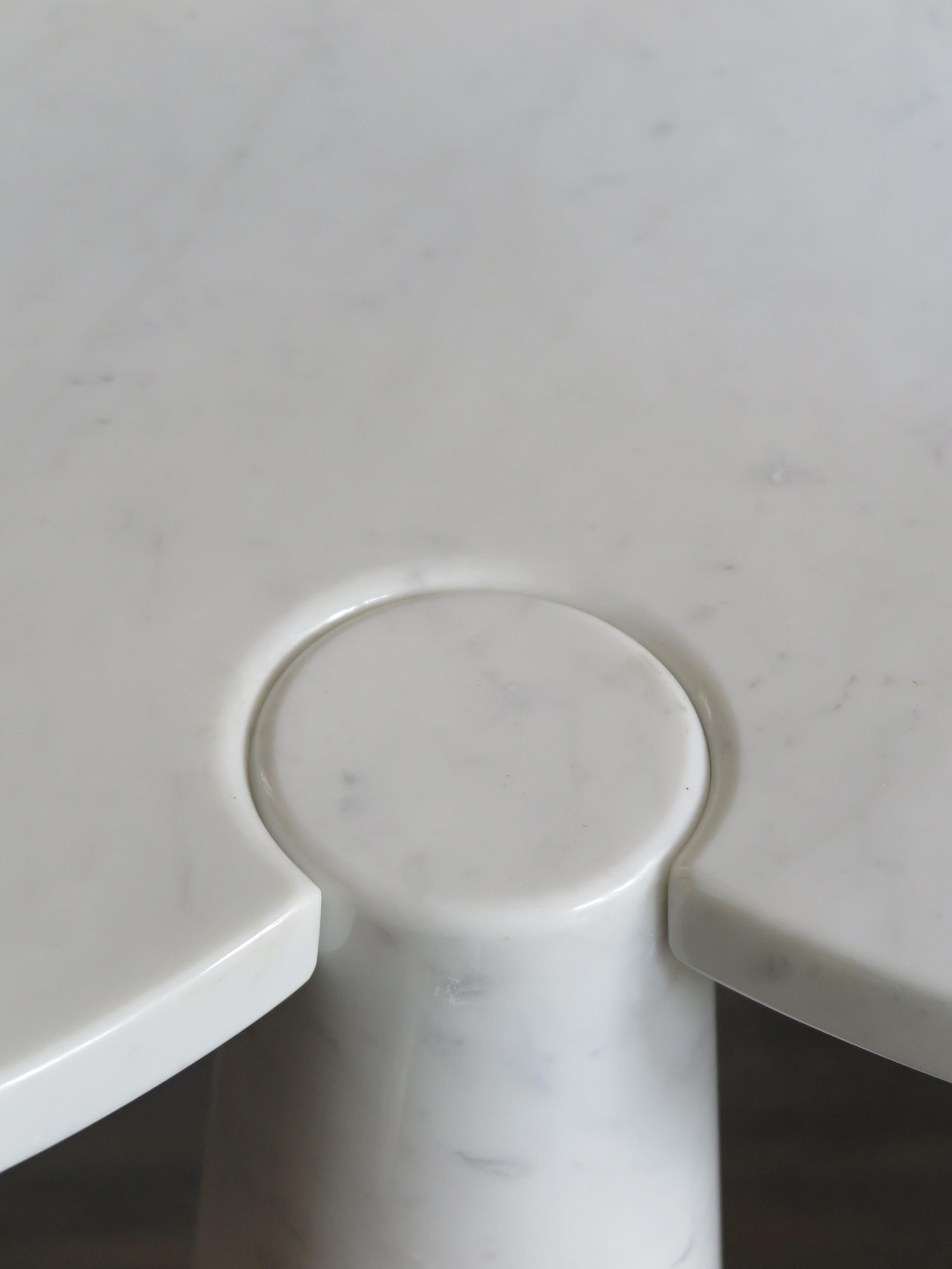 Angelo Mangiarotti Italian Carrara Marble Table Serie Eros for Skipper, 1970s 3