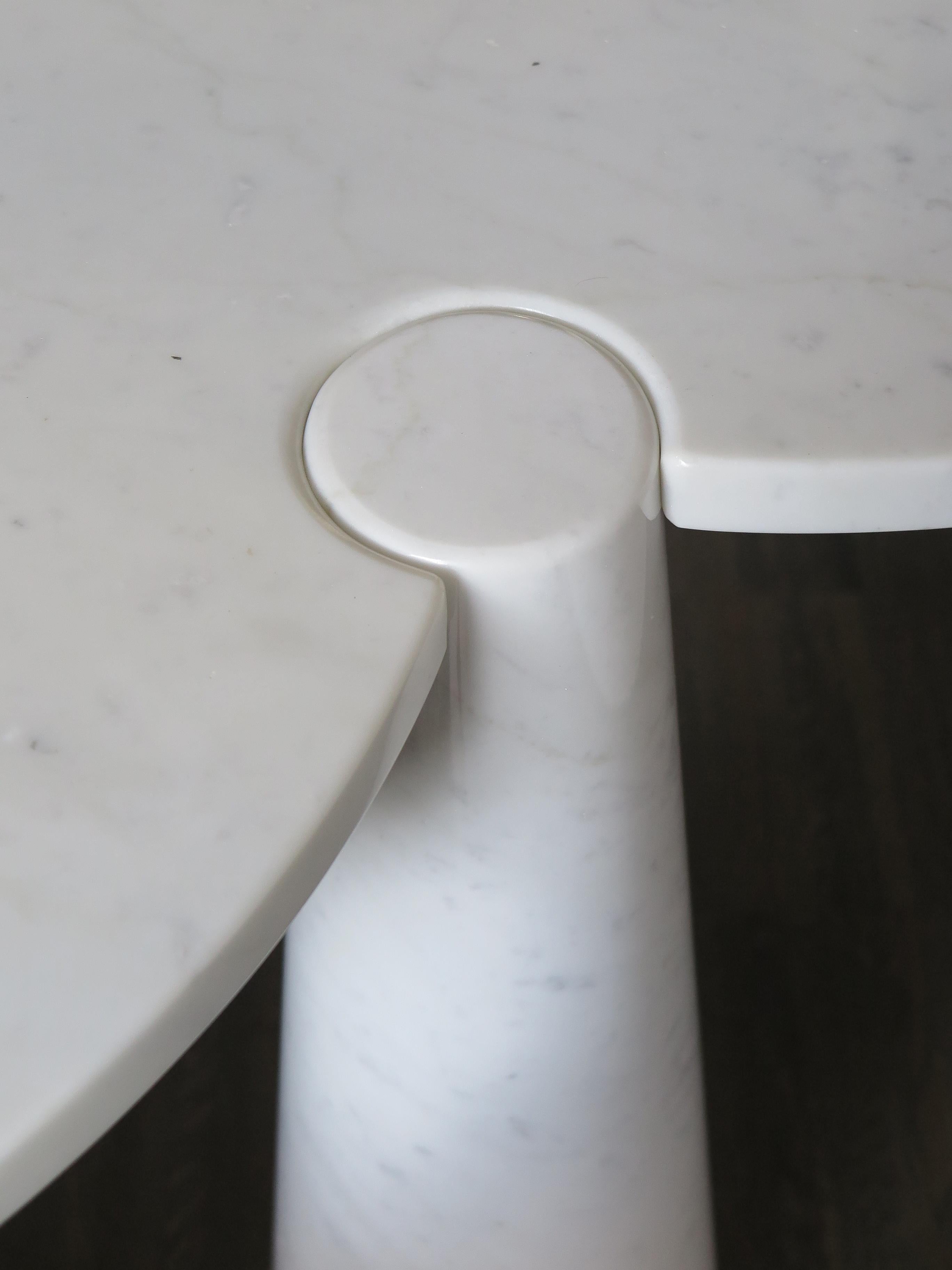 Angelo Mangiarotti Italian Carrara Marble Table Serie Eros for Skipper, 1970s 4