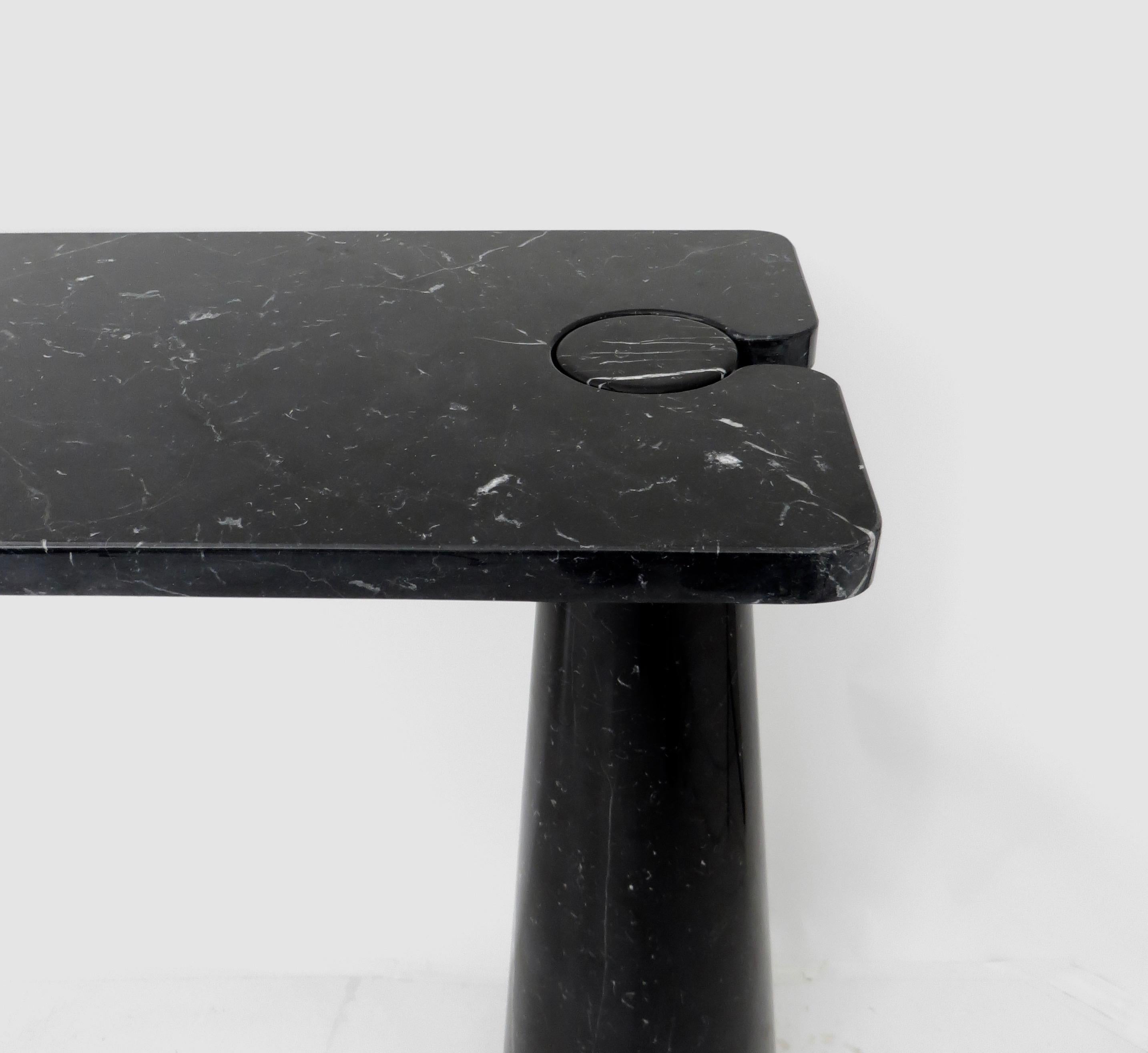Angelo Mangiarotti Italian Console Eros Skipper Series Black Marquina Marble 6