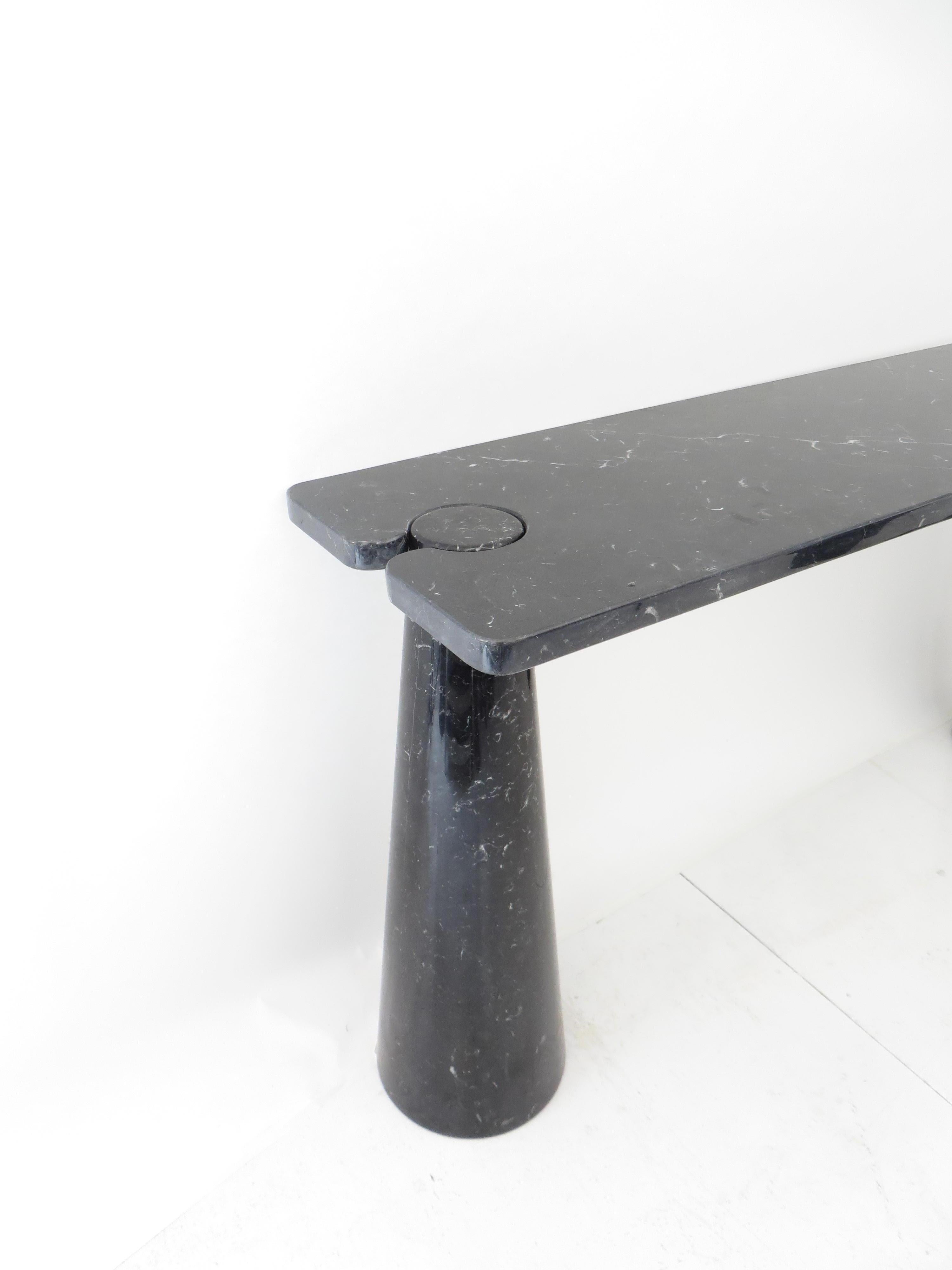 Angelo Mangiarotti Italian Console Eros Skipper Series Black Marquina Marble 3