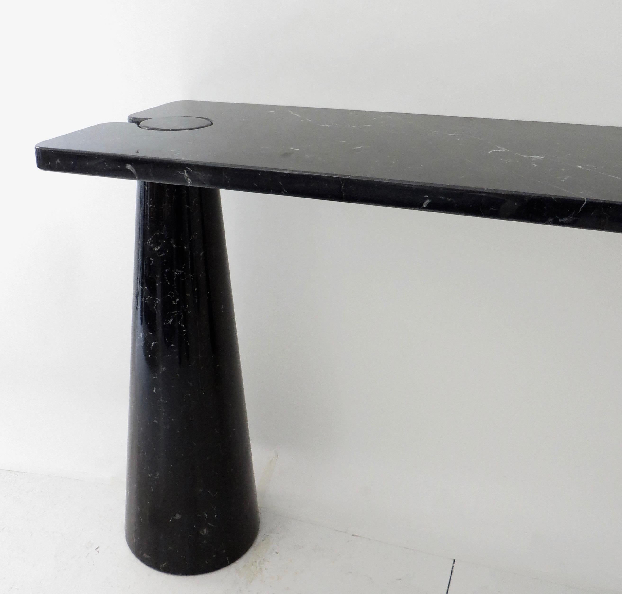 Angelo Mangiarotti Italian Console Eros Skipper Series Black Marquina Marble 4