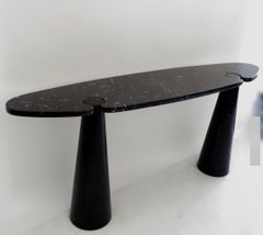 Angelo Mangiarotti Italian Eros Black Marquina Marble Console for Skipper