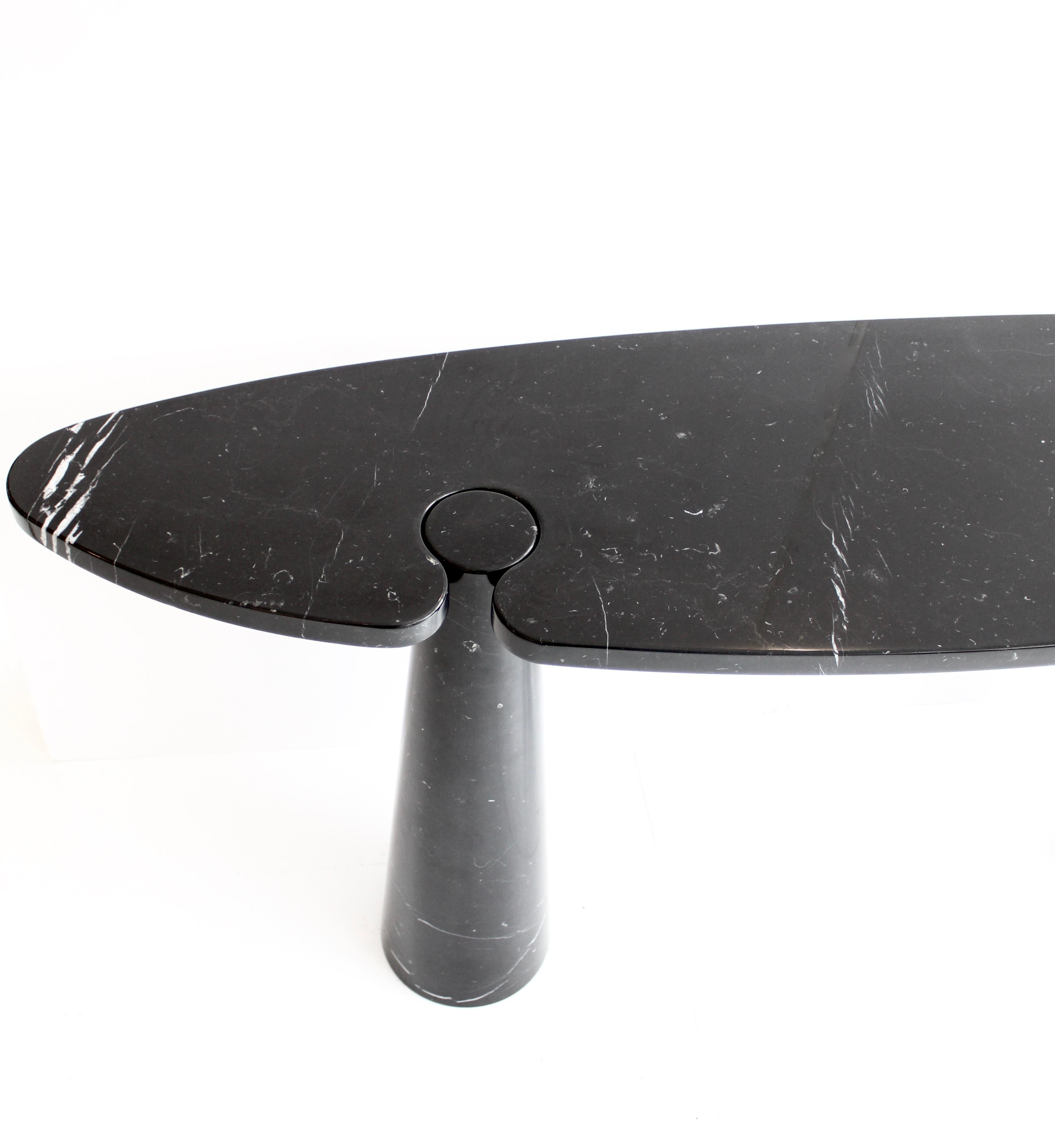 Angelo Mangiarotti Italienische Eros-Konsole aus schwarzem Marquina-Marmor für Skipper im Angebot 1