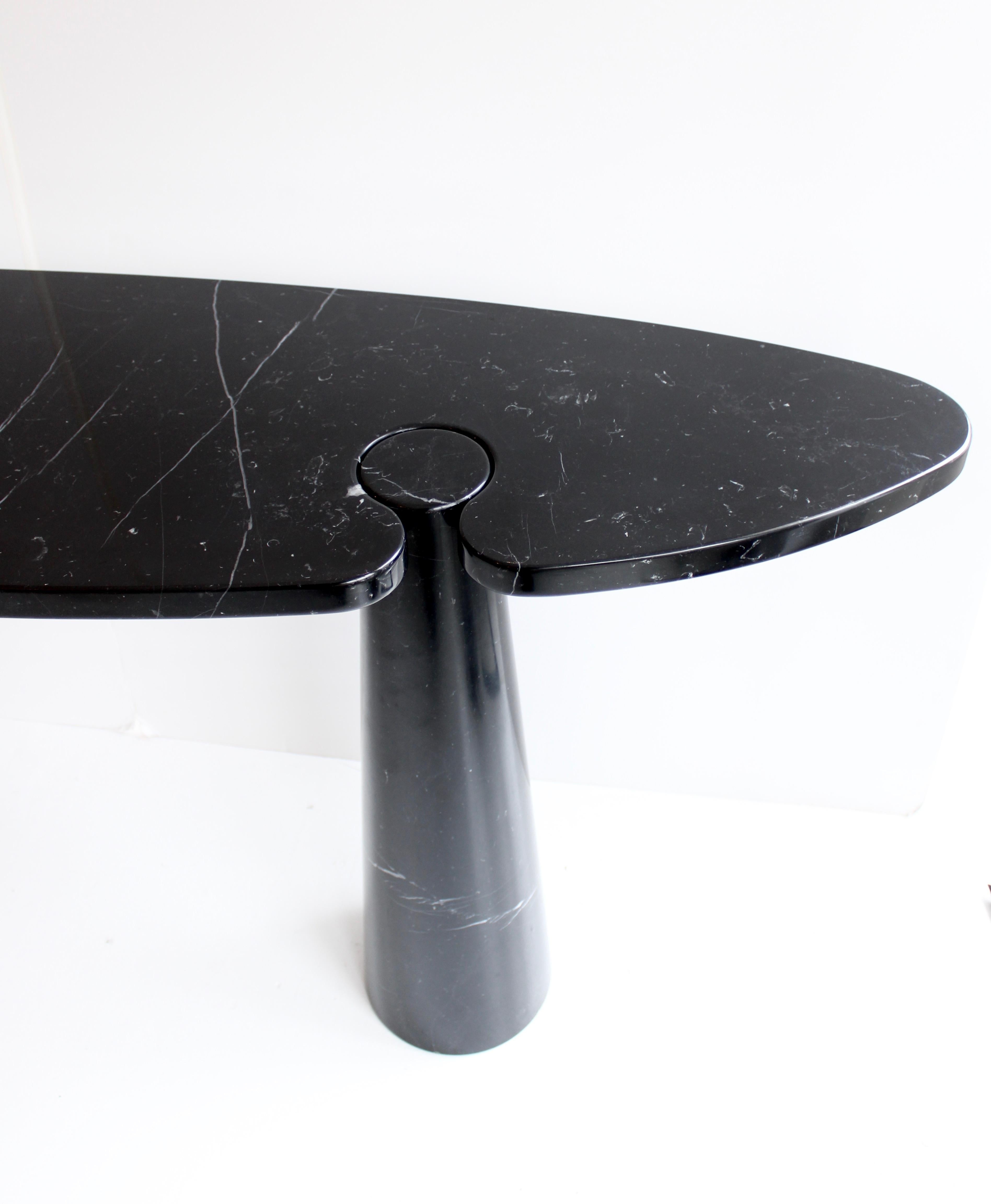 Angelo Mangiarotti Italienische Eros-Konsole aus schwarzem Marquina-Marmor für Skipper im Angebot 2