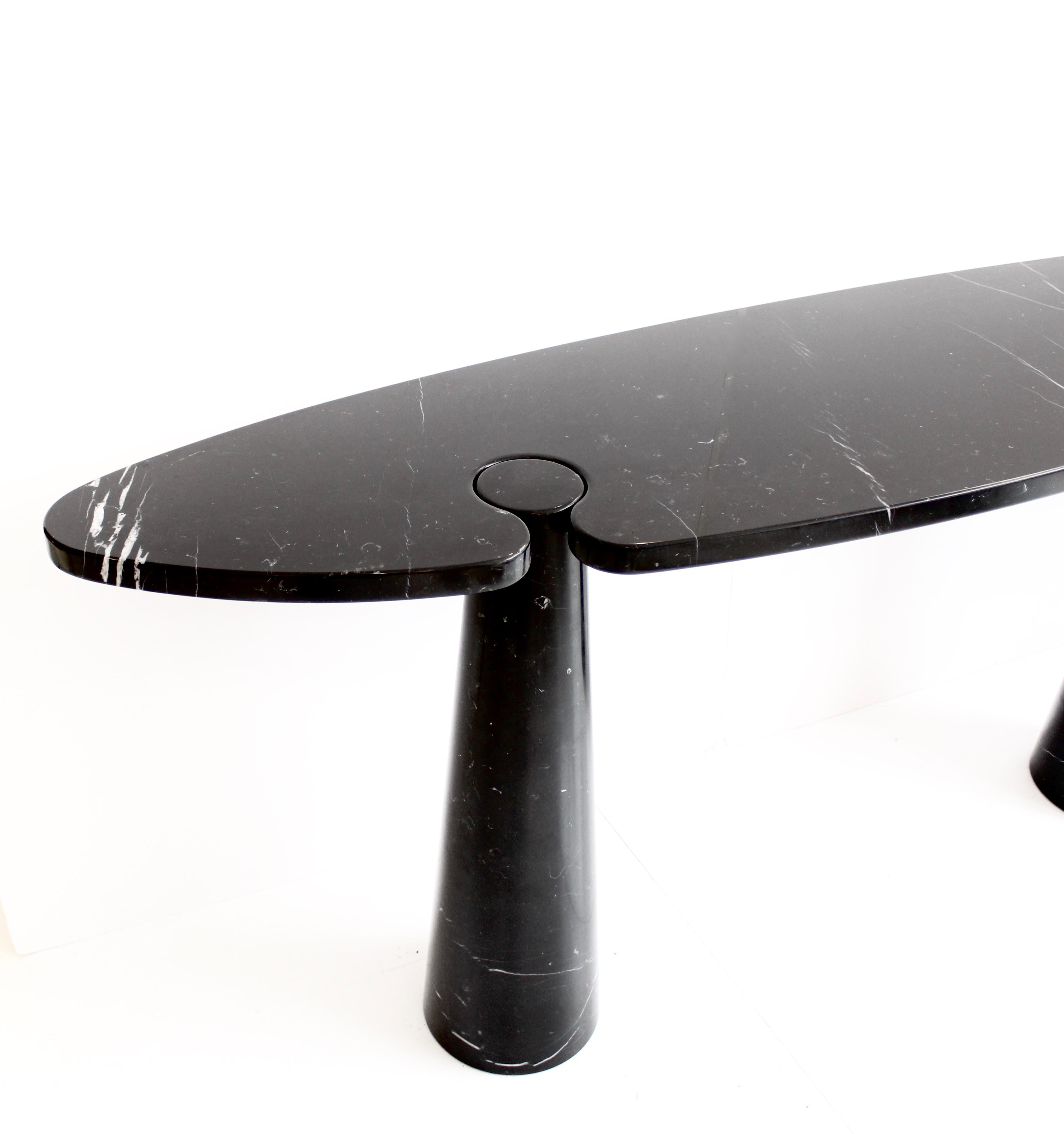Angelo Mangiarotti Italienische Eros-Konsole aus schwarzem Marquina-Marmor für Skipper im Angebot 3