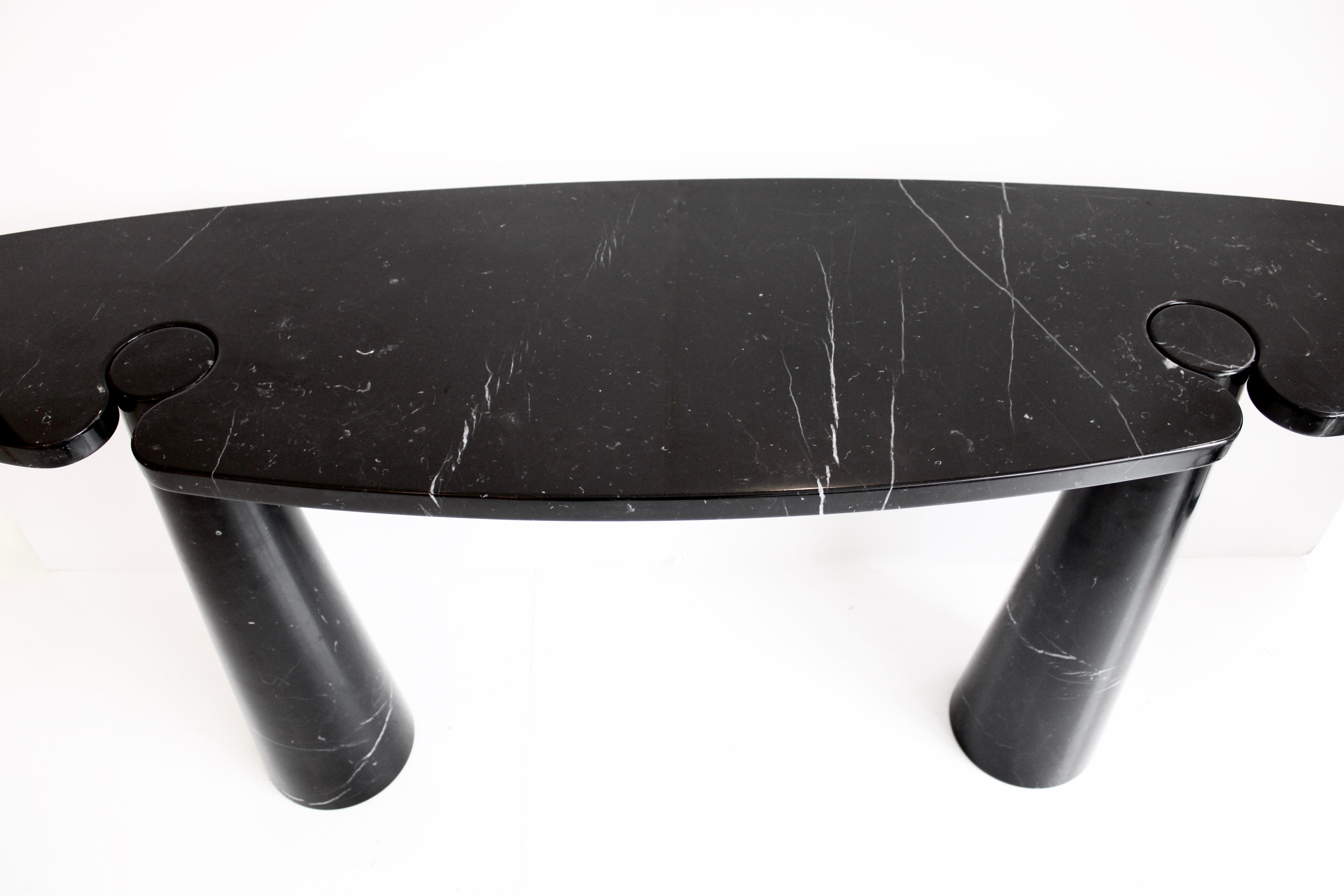 Angelo Mangiarotti Italienische Eros-Konsole aus schwarzem Marquina-Marmor für Skipper im Angebot 4