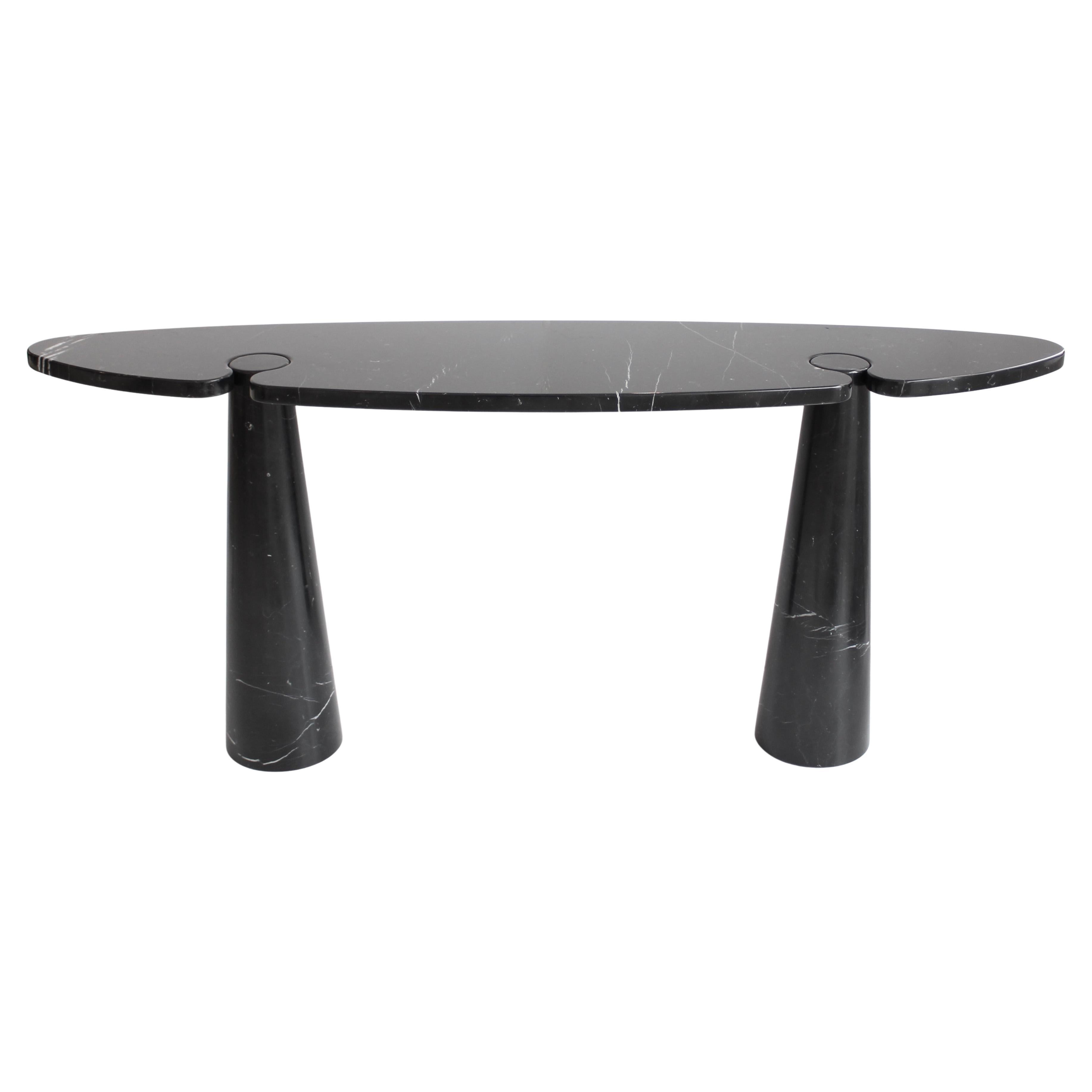 Angelo Mangiarotti Italienische Eros-Konsole aus schwarzem Marquina-Marmor für Skipper