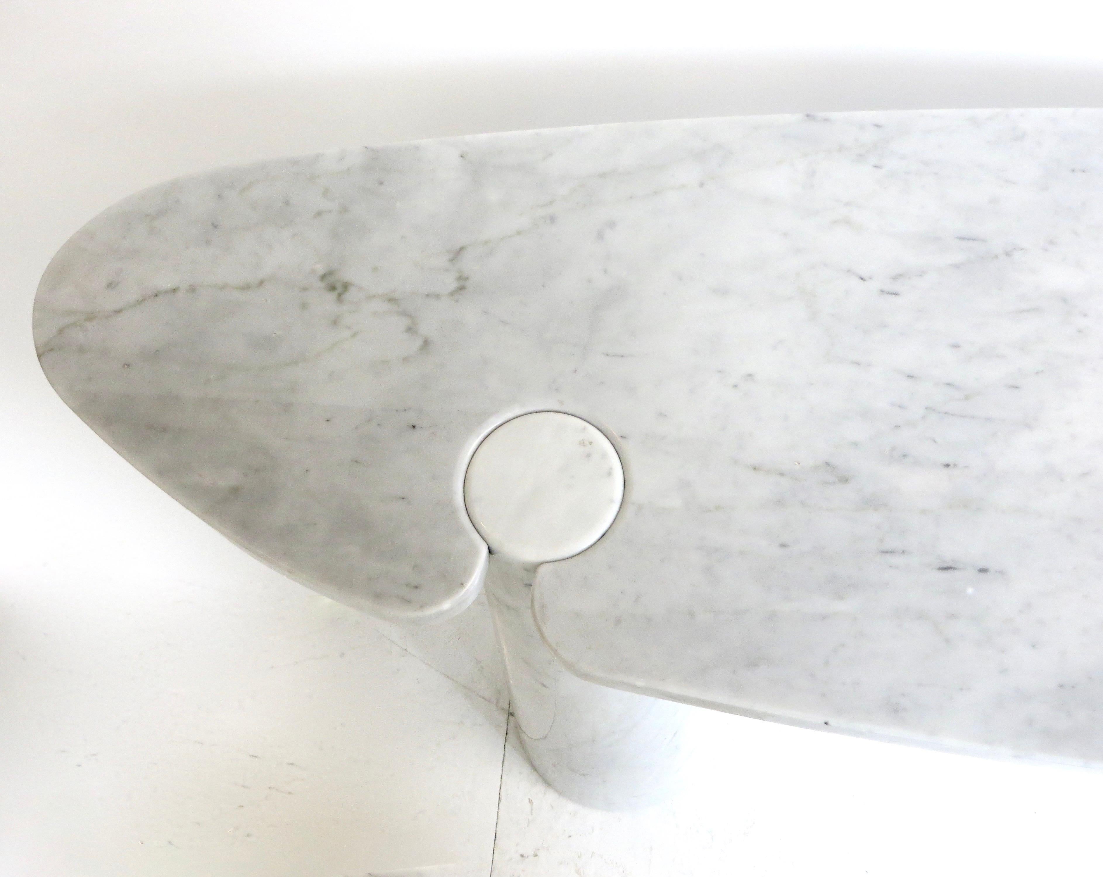 Angelo Mangiarotti Italian Eros Console Carrara Marble for Skipper 1971 For Sale 2