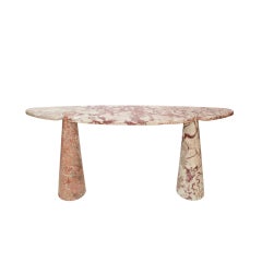 Angelo Mangiarotti Italian Eros Console Coral Red Marble for Skipper 1971