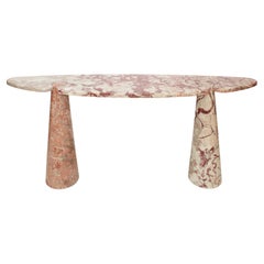 Angelo Mangiarotti Italian Eros Console Coral Red Marble for Skipper 1971 Angelo Mangiarotti Italian Eros Console Coral Red Marble for Skipper 1971