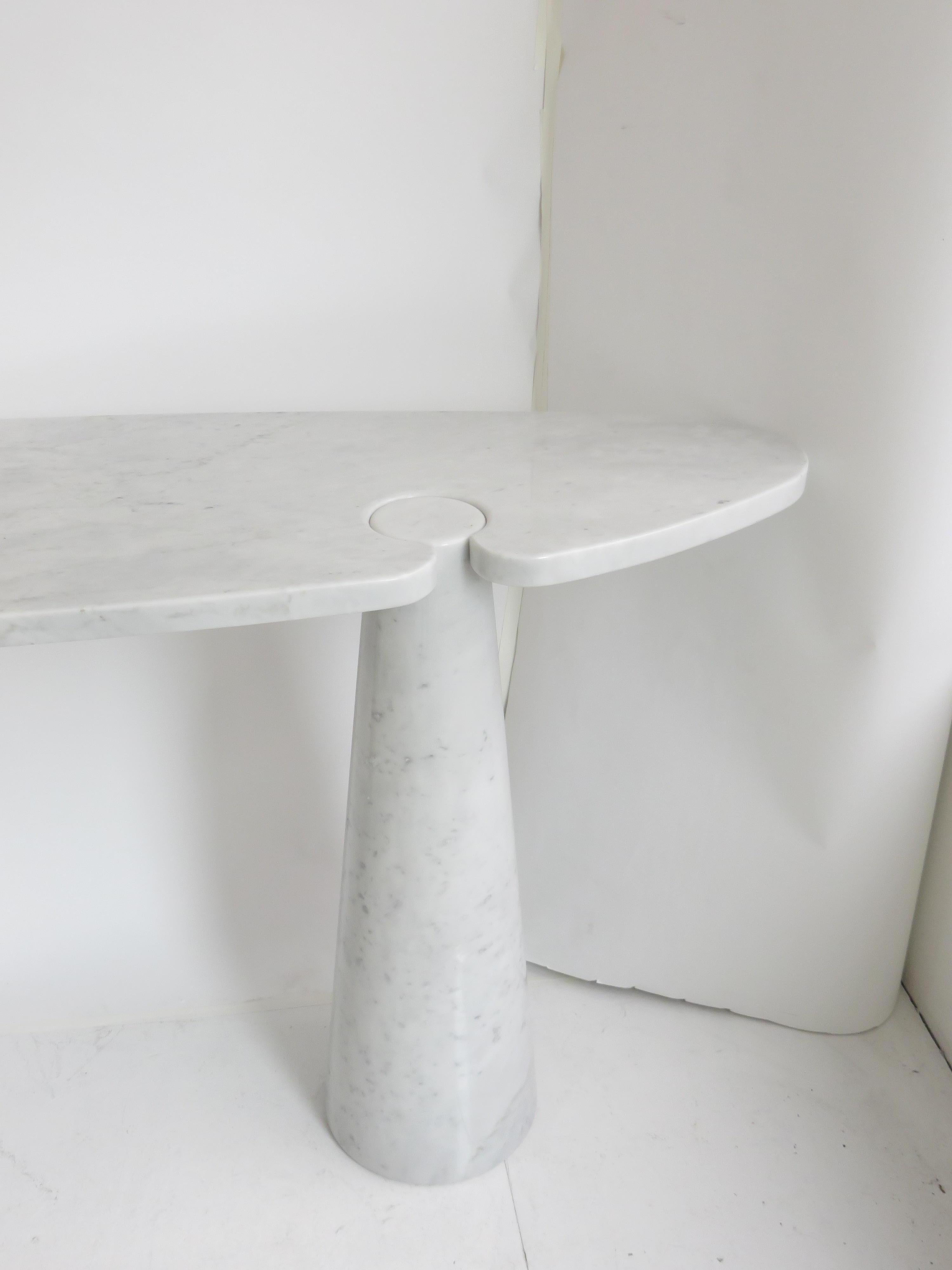 Angelo Mangiarotti Italian Eros Console White Carrara Marble for Skipper, 1971 2