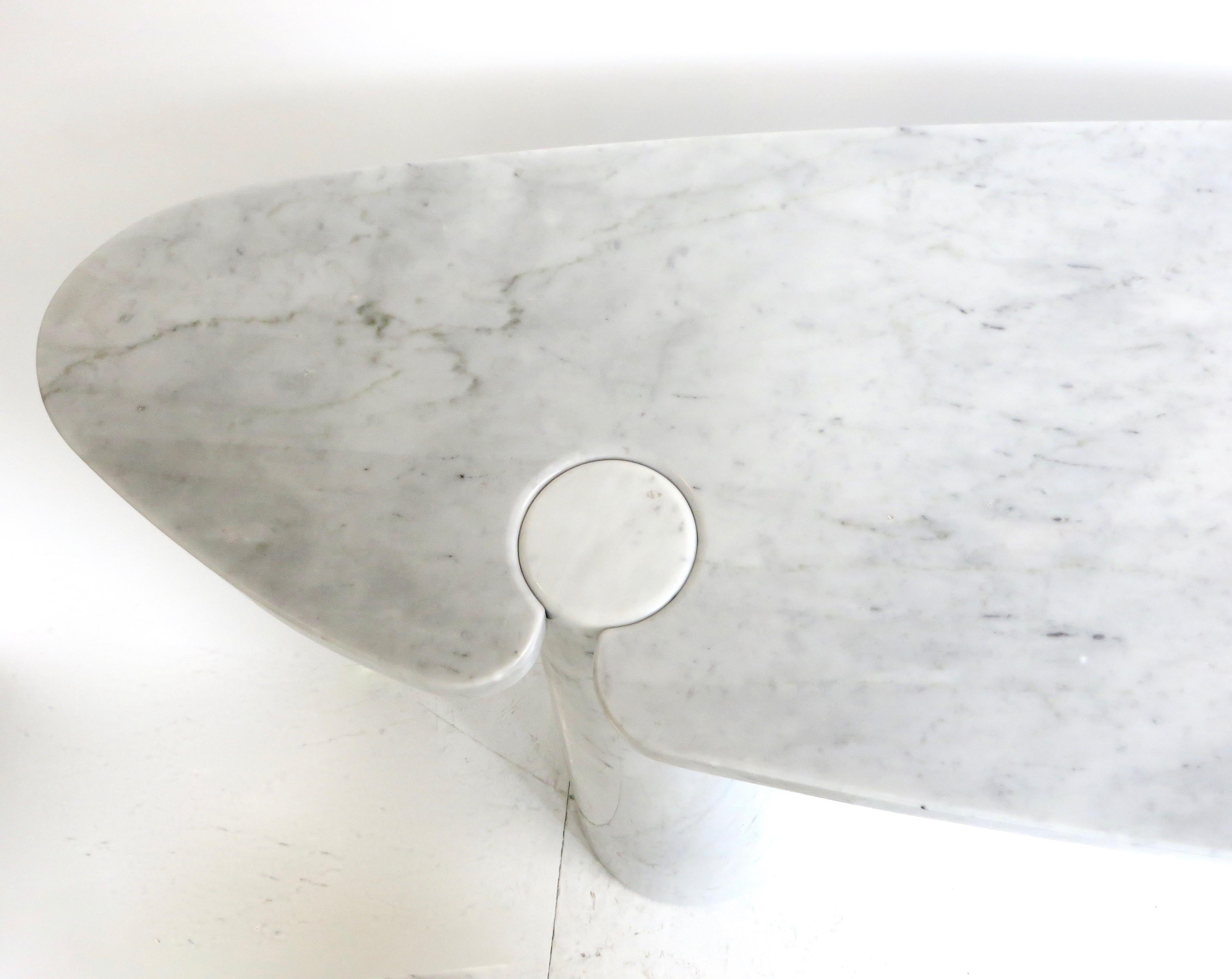 Angelo Mangiarotti Italian Eros Console White Carrara Marble for Skipper, 1971 3