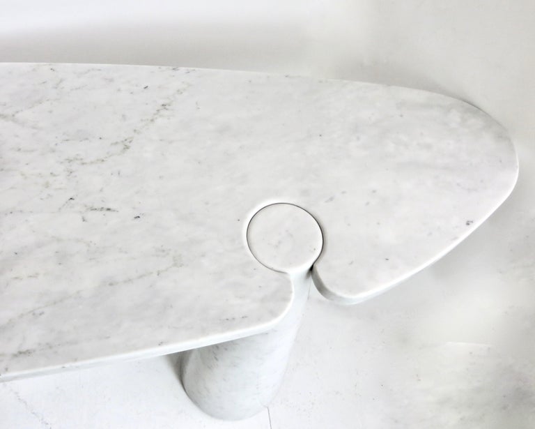 Angelo Mangiarotti Italian Eros Console White Carrara Marble for Skipper, 1971 4