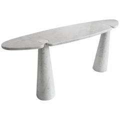 Angelo Mangiarotti Italian Eros Console White Carrara Marble for Skipper, 1971