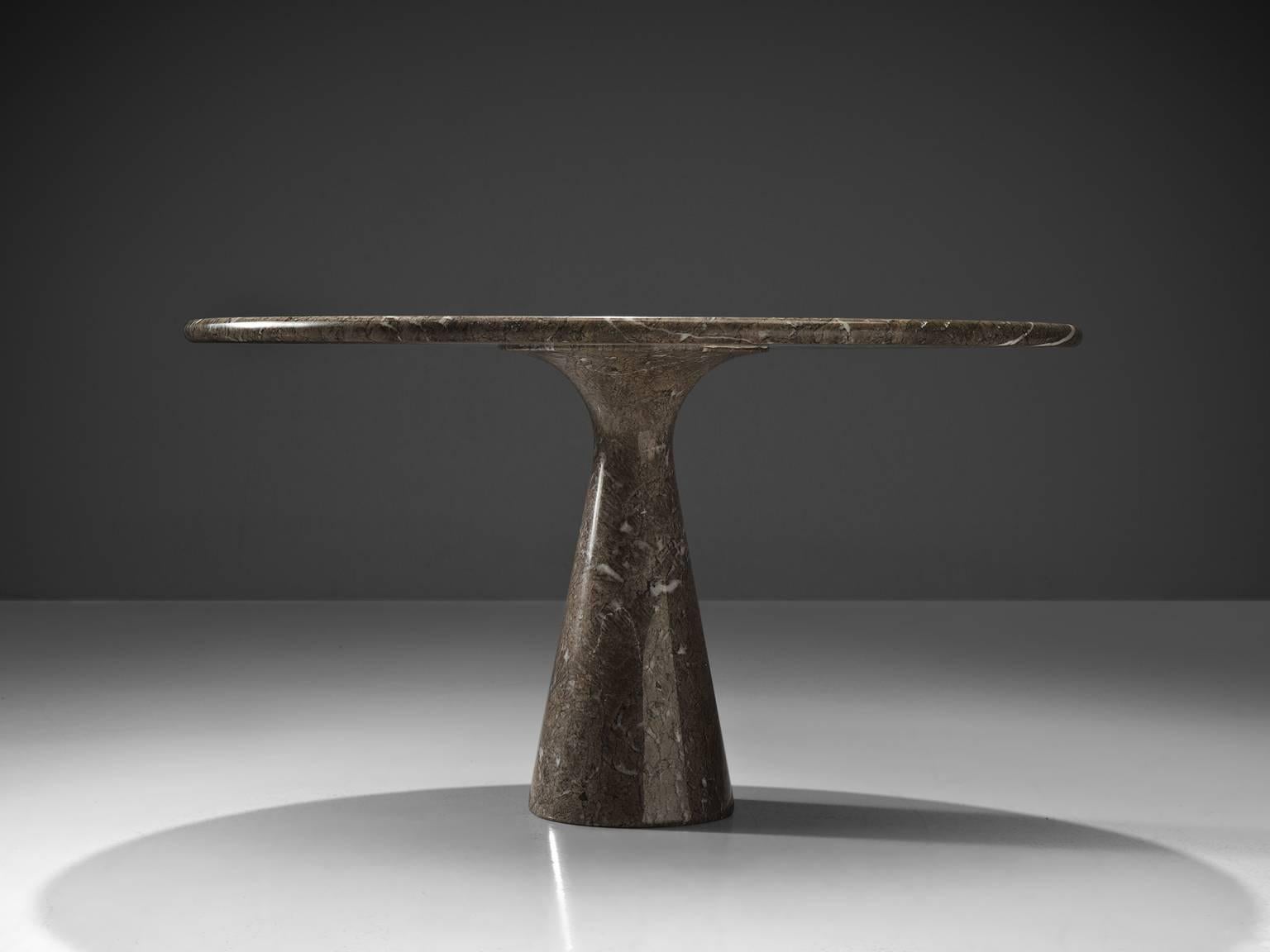 Post-Modern Angelo Mangiarotti Italian Grey Marble Dining Table