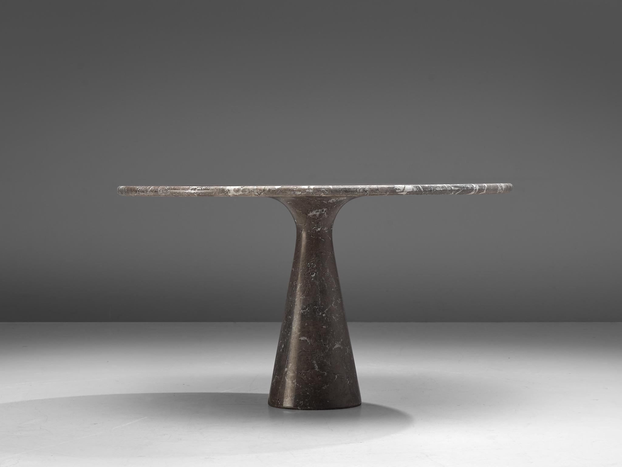 Mid-Century Modern Angelo Mangiarotti Italian Grey Marble Dining Table