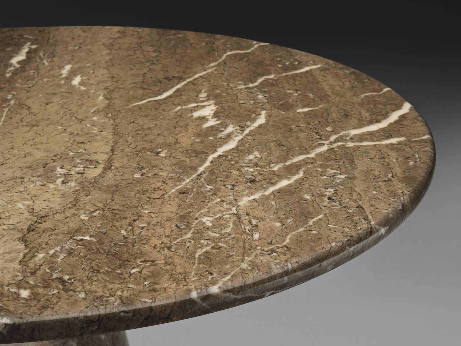 Late 20th Century Angelo Mangiarotti Italian Grey Marble Dining Table