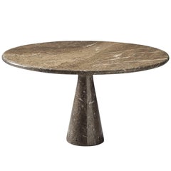 Angelo Mangiarotti Italian Grey Marble Dining Table