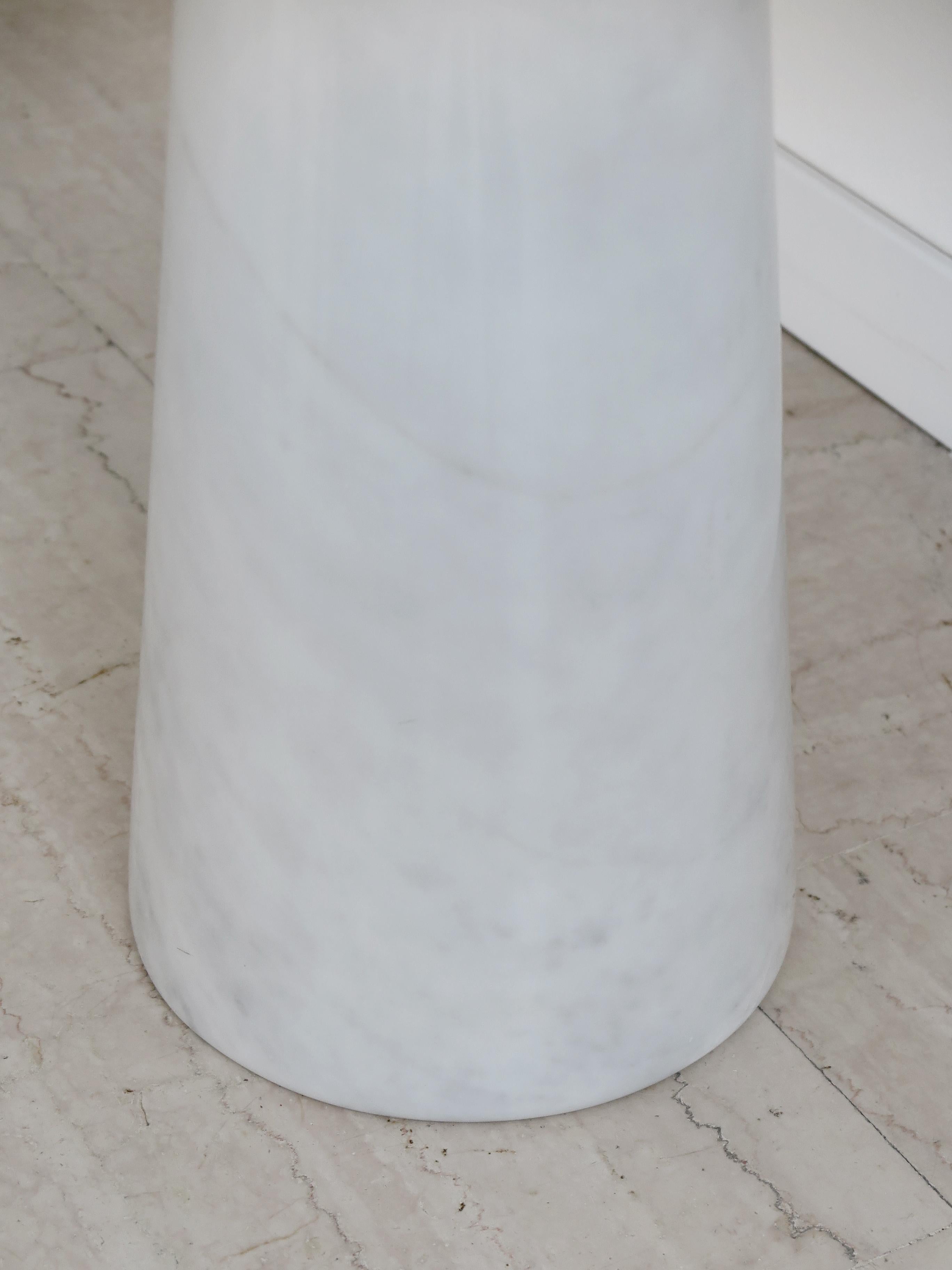 Angelo Mangiarotti Italian White Marble Carrara Console Eros for Skipper, 1970s For Sale 11