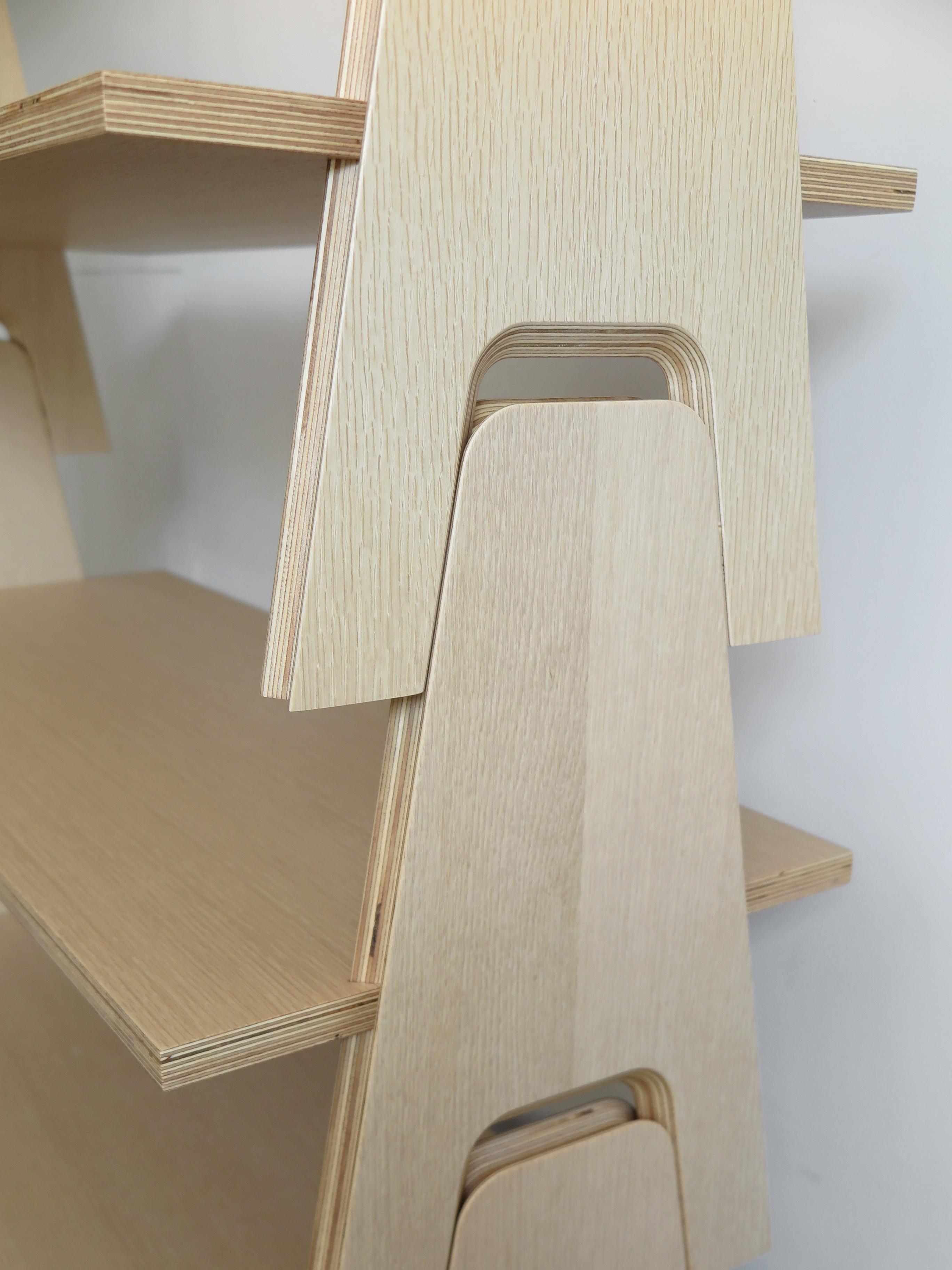 Contemporary Angelo Mangiarotti Italian Wood Bookcases Shelves Cavalletto Model for Agapecasa For Sale