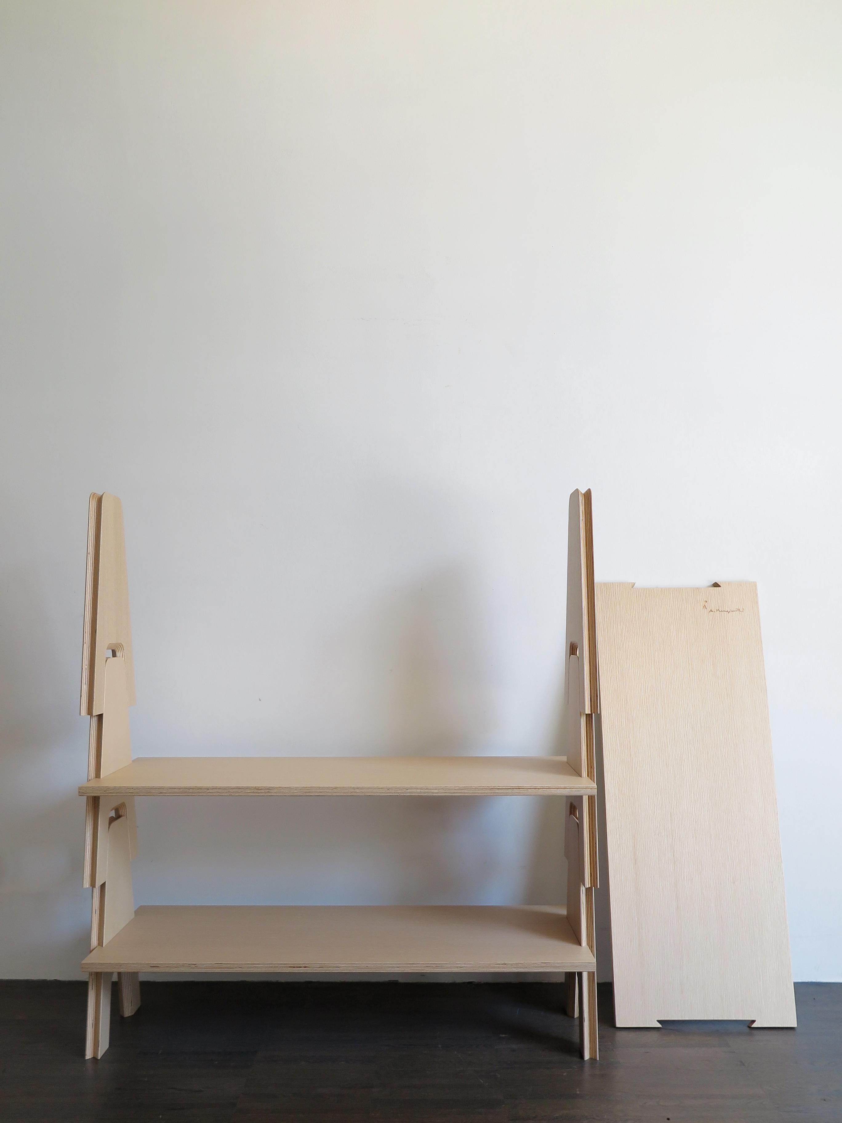 Angelo Mangiarotti Italian Wood Bookcases Shelves Cavalletto Model for Agapecasa For Sale 1