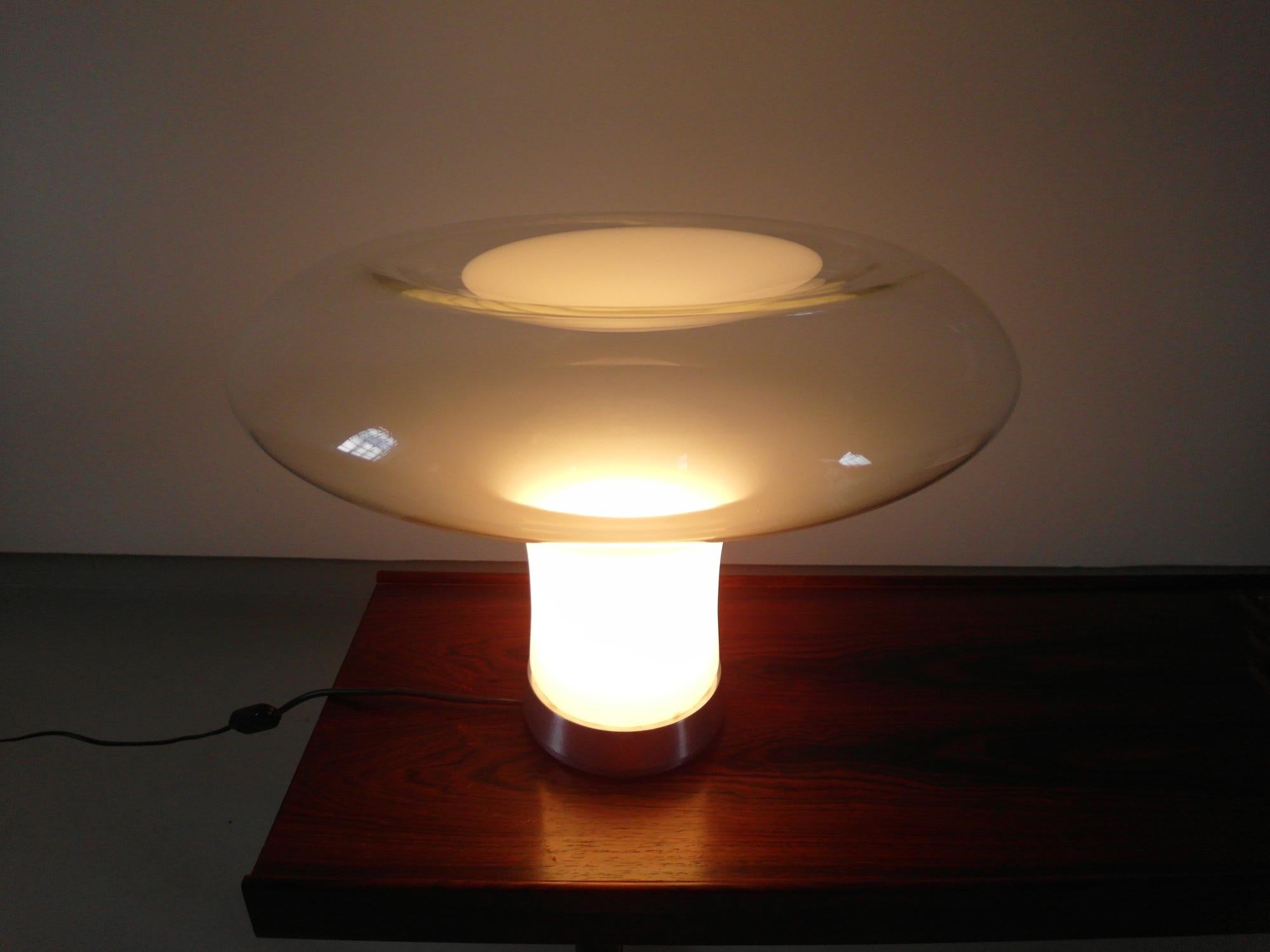Aluminum Angelo Mangiarotti Lesbo table lamp for Artemide, Italy, 1967