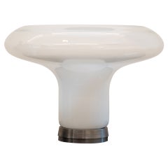 Angelo Mangiarotti Lámpara de mesa Lesbo de metal y cristal soplado by Artemide 1966
