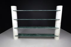 Angelo Mangiarotti "Loico" Bookcase in Green Alpi Verdi Marble for Skipper 1970s