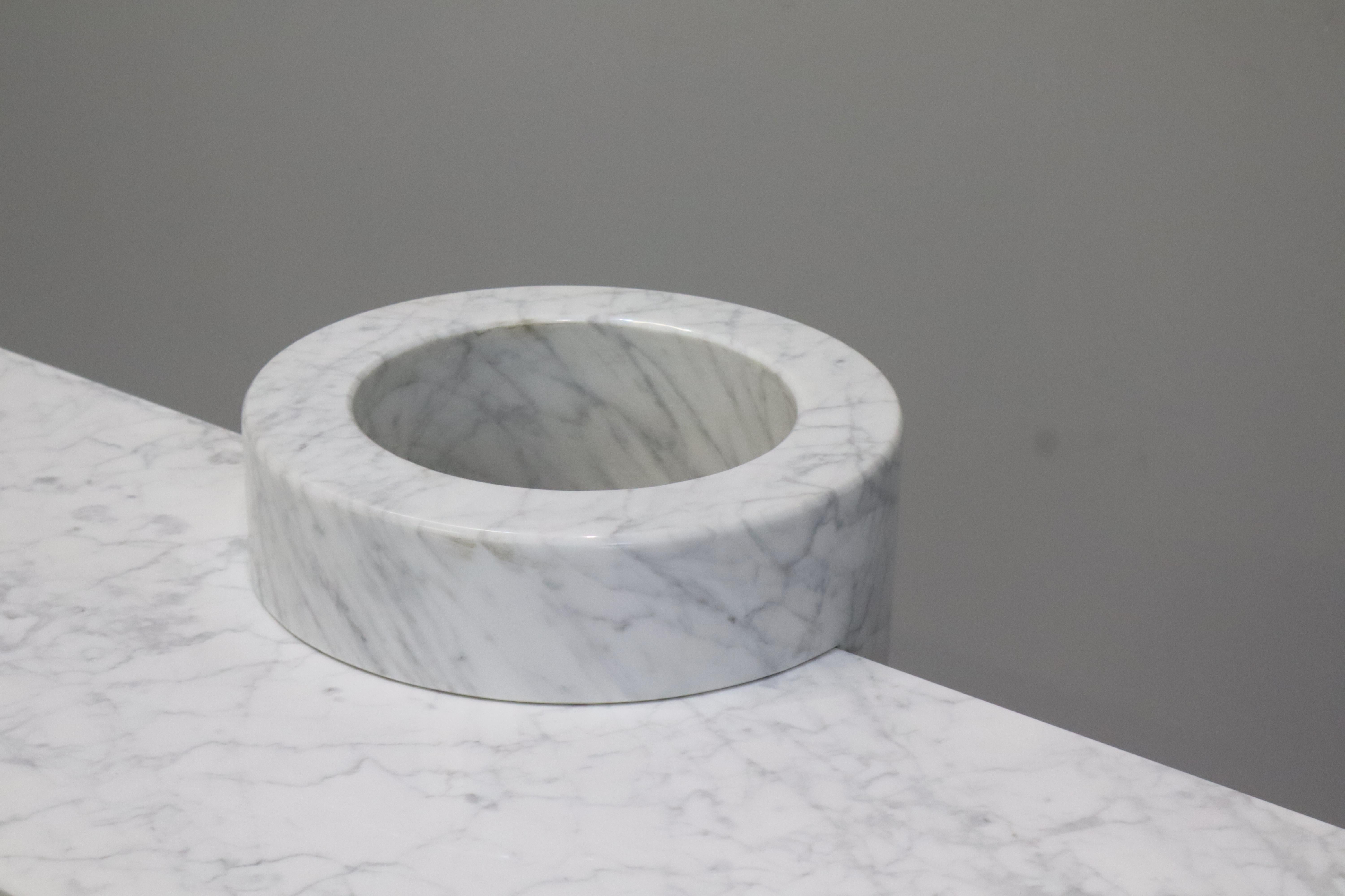 Angelo Mangiarotti Loico Collection White Carrara Marble Console for Skipper For Sale 5