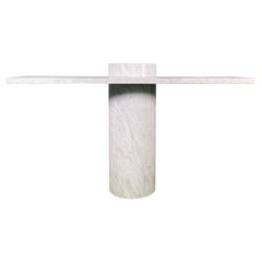 Angelo Mangiarotti Loico Collection White Carrara Marble Console For Skipper