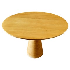 Table Guéridon M1 d'Angelo Mangiarotti, en travertin verni, vers 1960, Italie