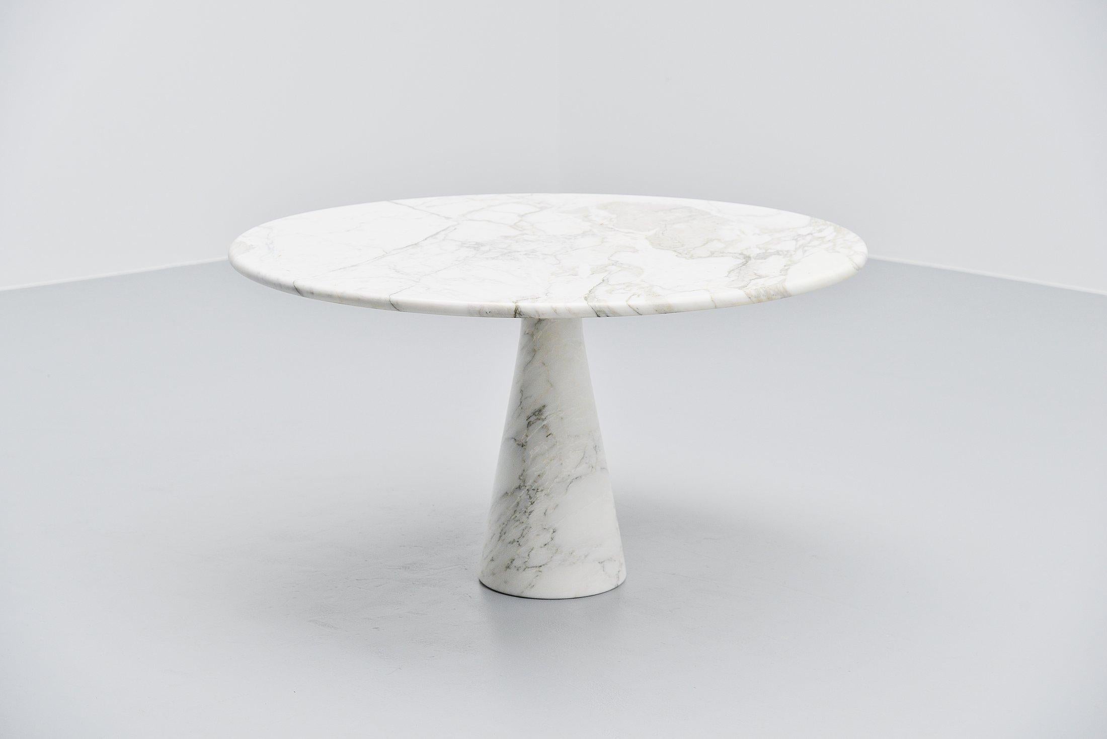 Mid-Century Modern Angelo Mangiarotti M1 T70 Dining Table Carrara Marble, Italy, 1969