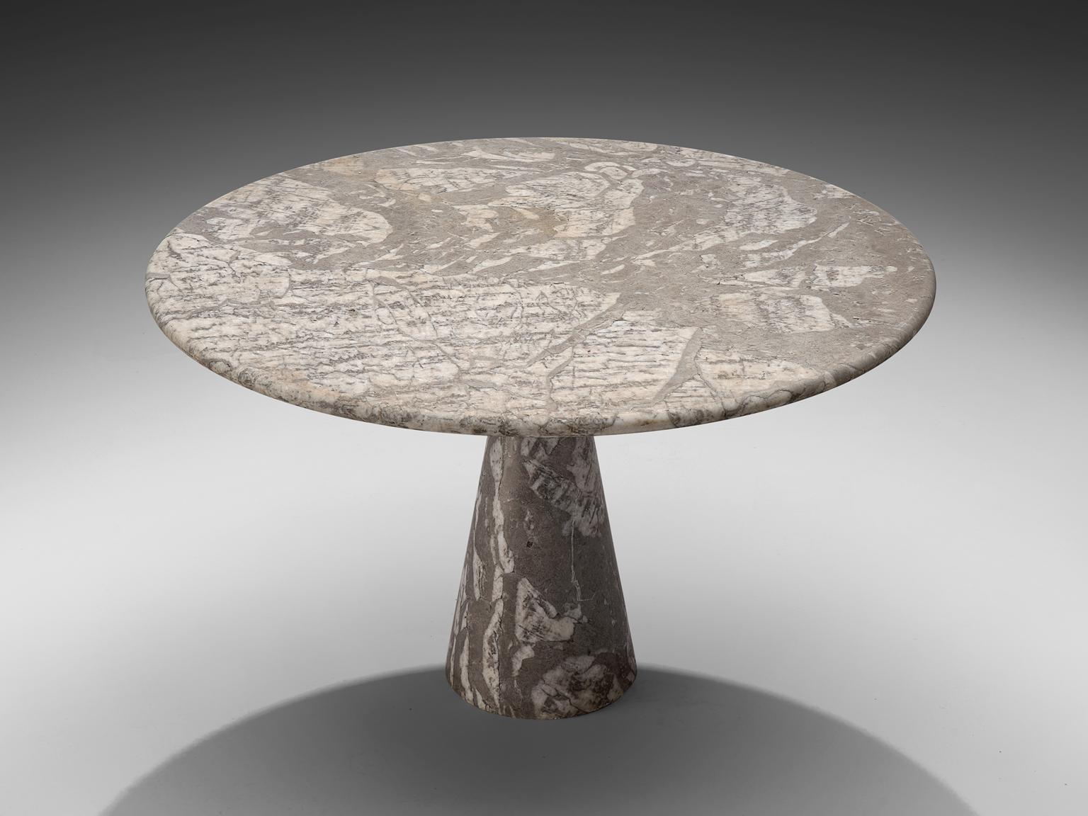 Italian Angelo Mangiarotti Marble Pedestal Table