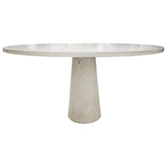 Angelo Mangiarotti Marble Round Dining Table, 1970s