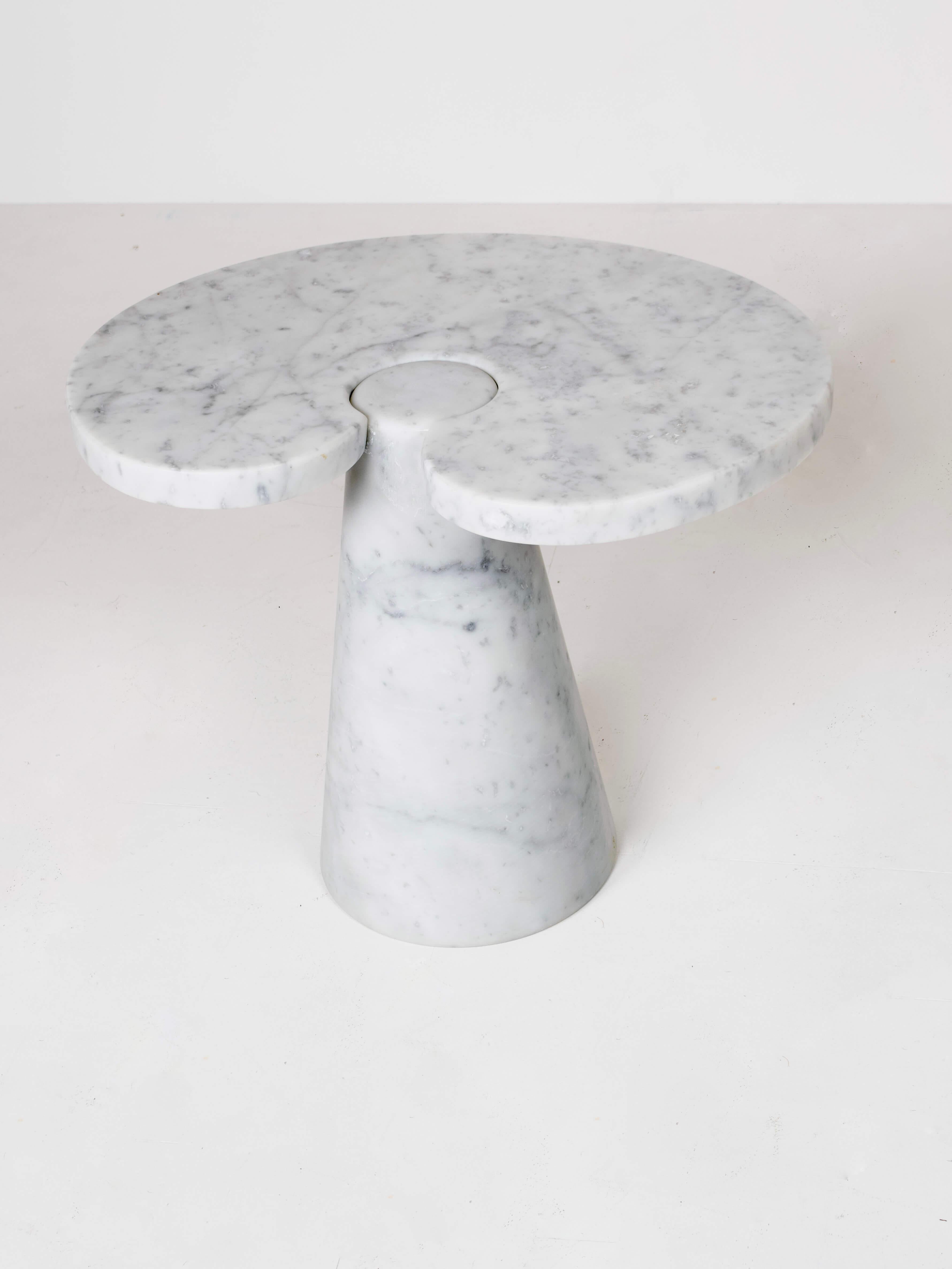 Mid-Century Modern Angelo Mangiarotti Style Marble Side Table, Italy 1970s