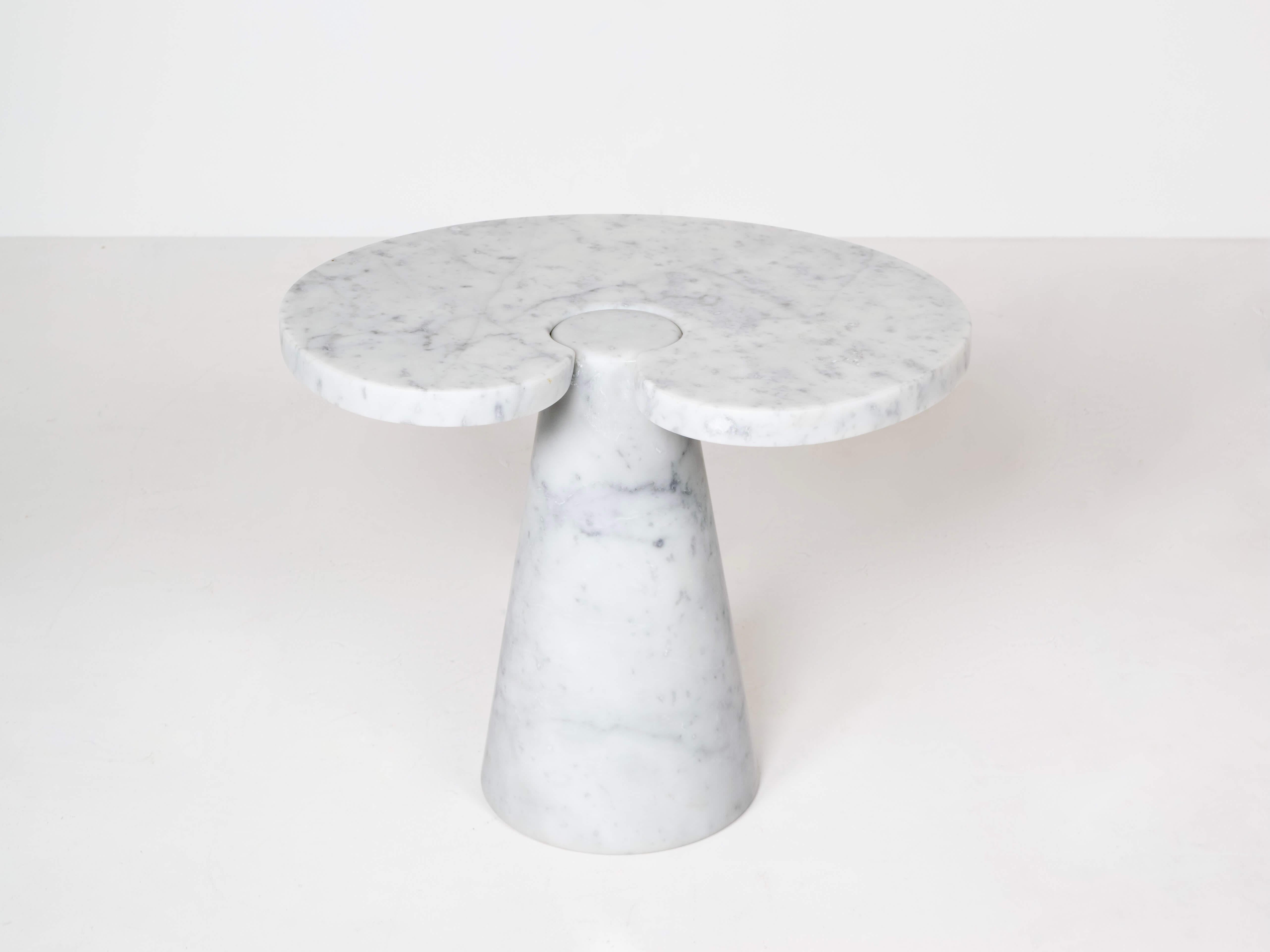 Italian Angelo Mangiarotti Style Marble Side Table, Italy 1970s