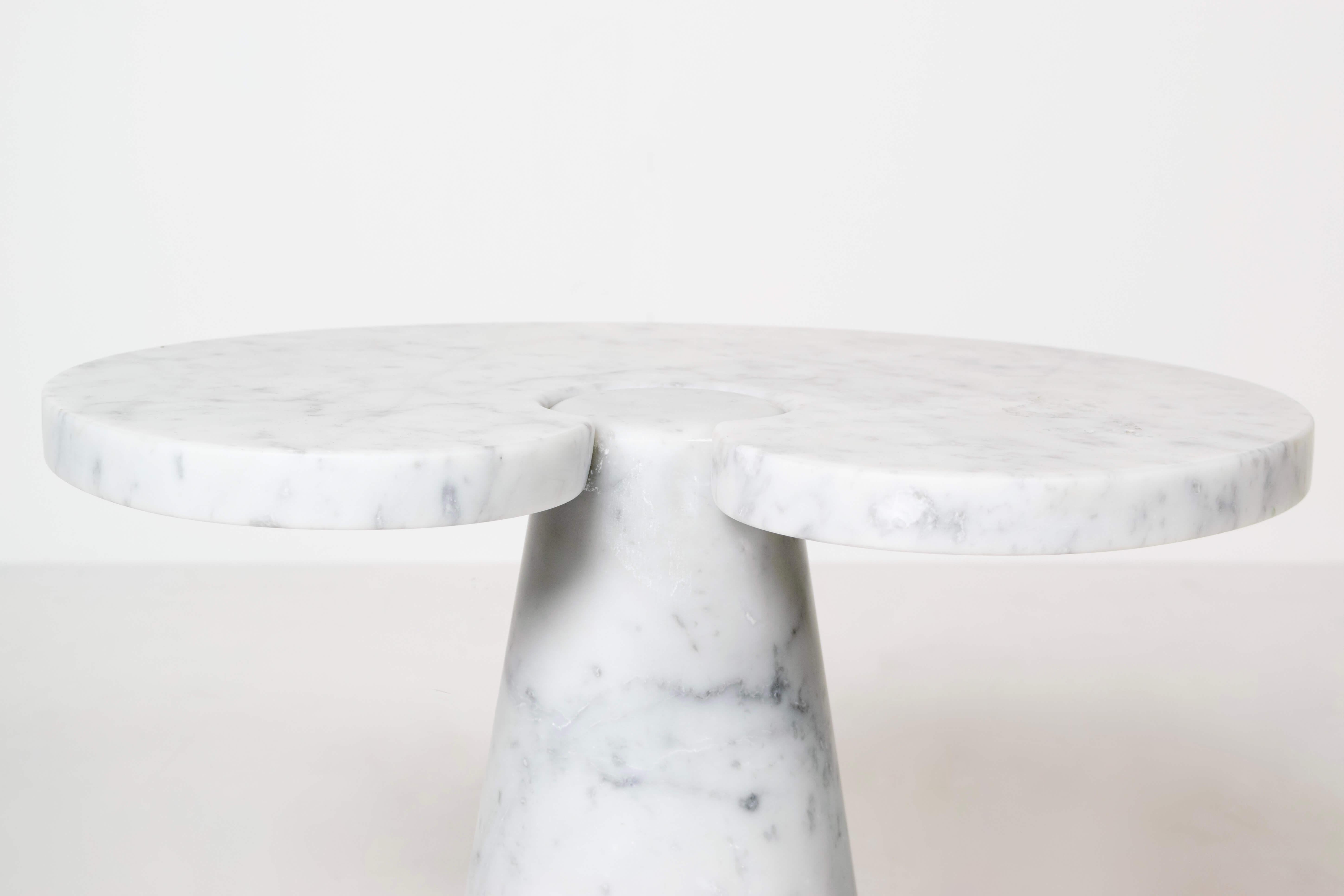 Late 20th Century Angelo Mangiarotti Style Marble Side Table, Italy 1970s