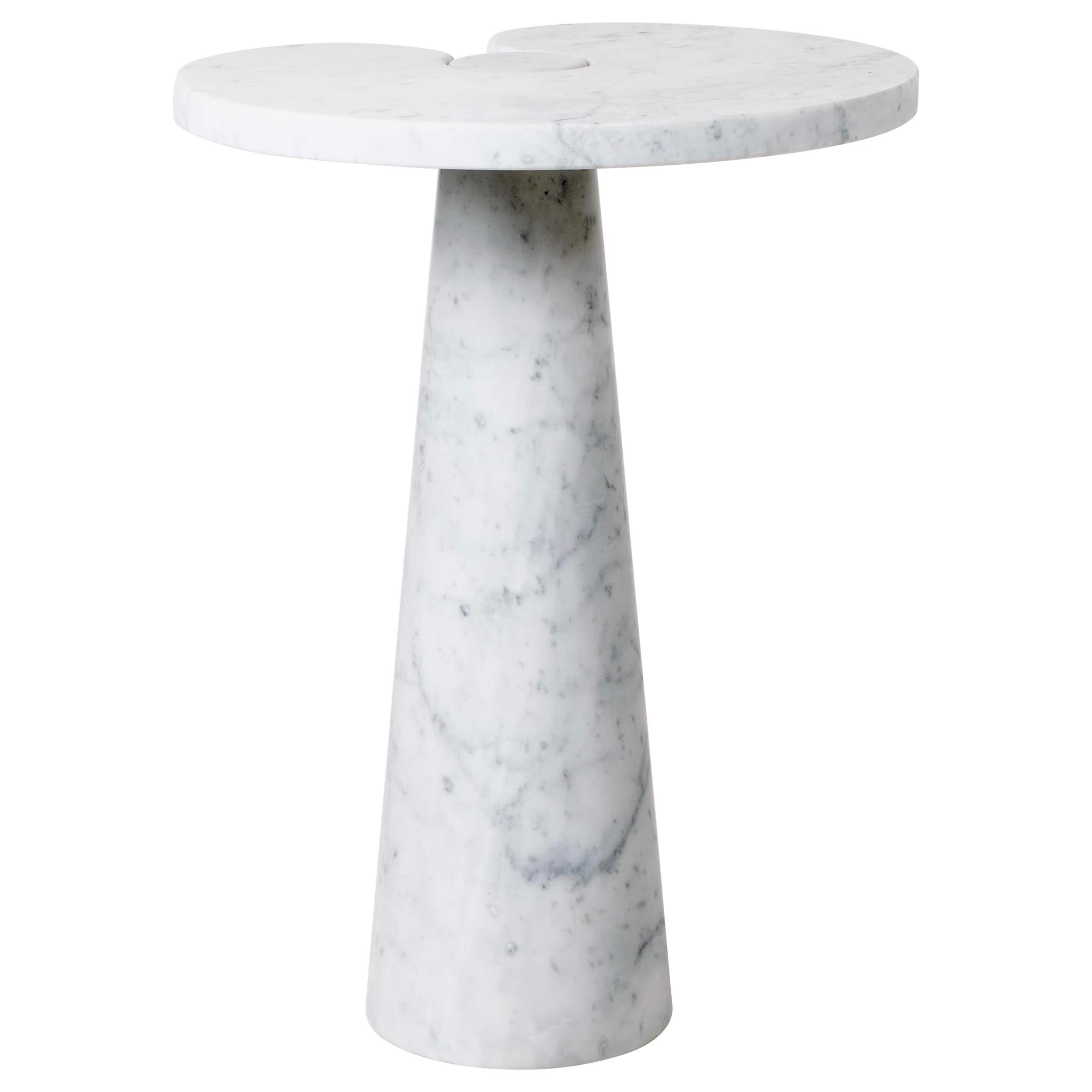 Angelo Mangiarotti Style Marble Side Table, Italy 1970s