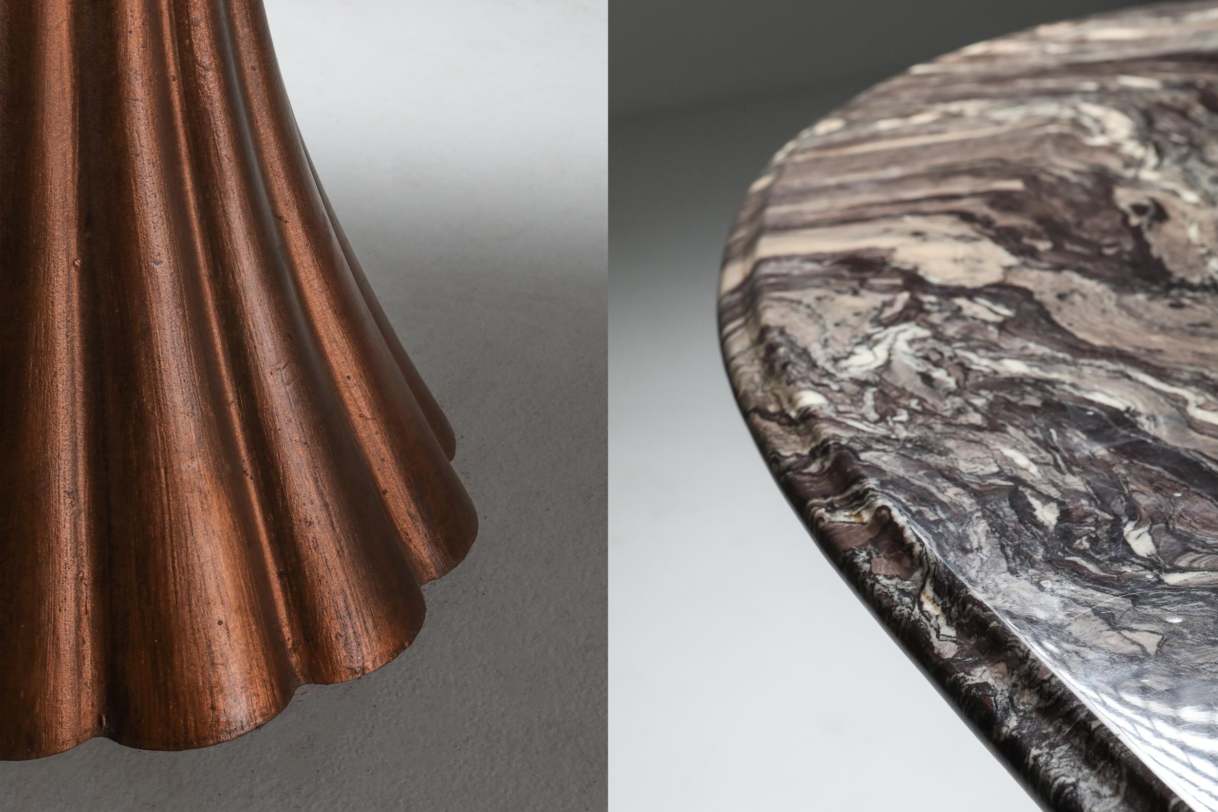 Angelo Mangiarotti Style Marble Table on Metallic Cast Base 4