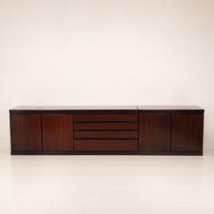 Angelo Mangiarotti Mid-Century Italian African Rosewood S11 Modular Sideboard