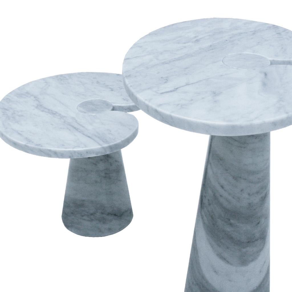 Carrara Marble Angelo Mangiarotti Mid-Century Modern Serie Eros Marble Italian Side Table