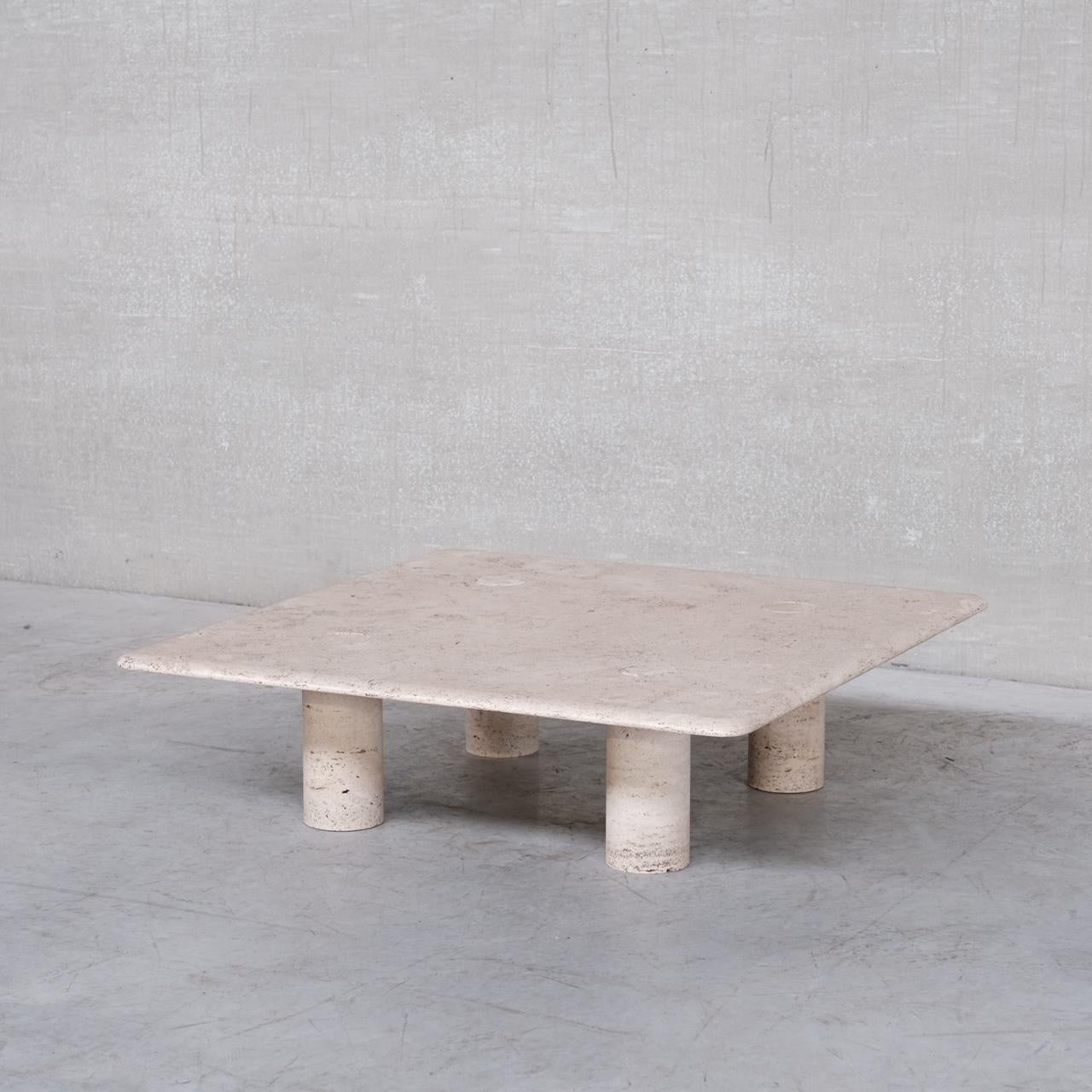 Angelo Mangiarotti Mid-Century Travertine Table for Up & Up For Sale 2